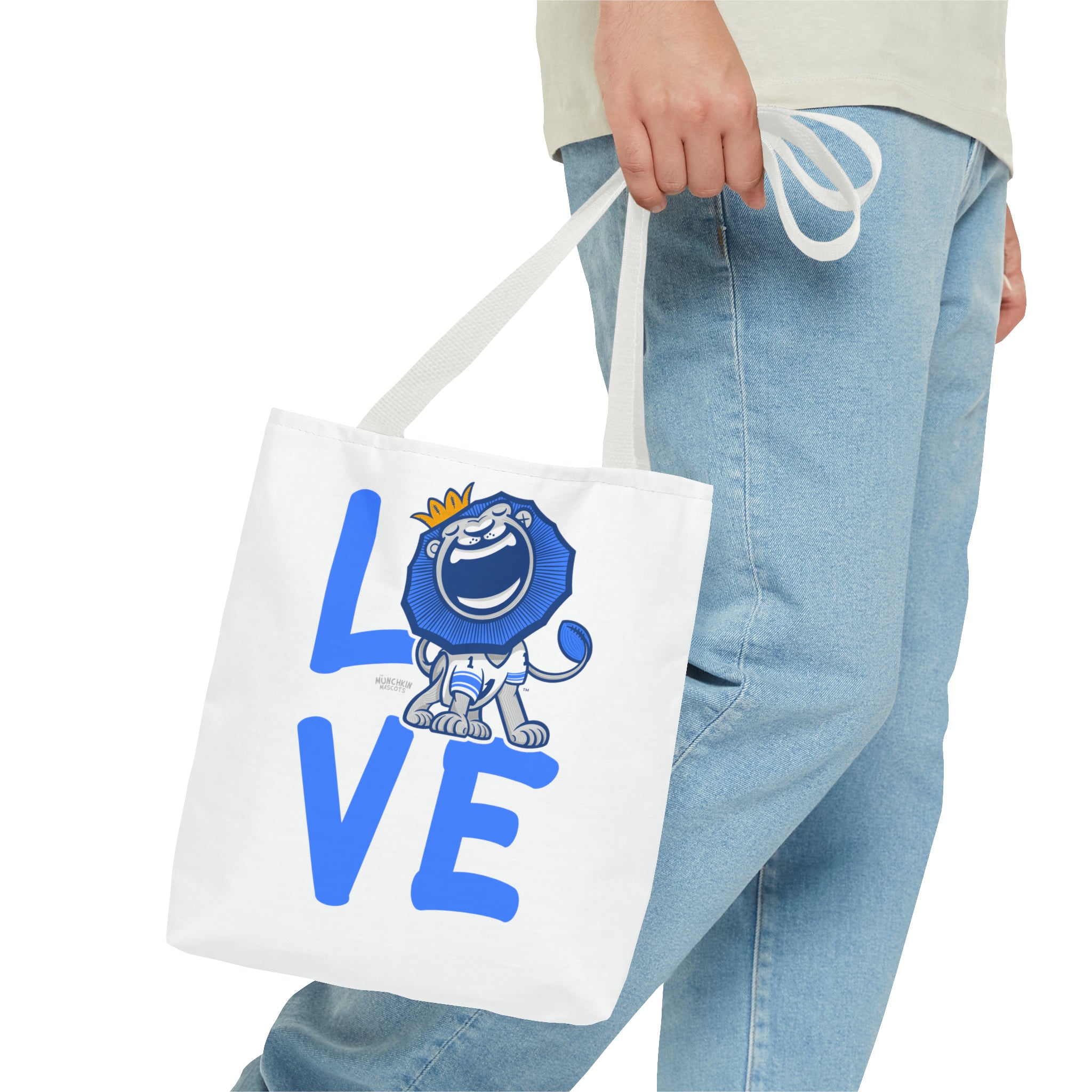 Tote Bag (AOP) - LOVE + Lets Go - Lil' Roary DET Football