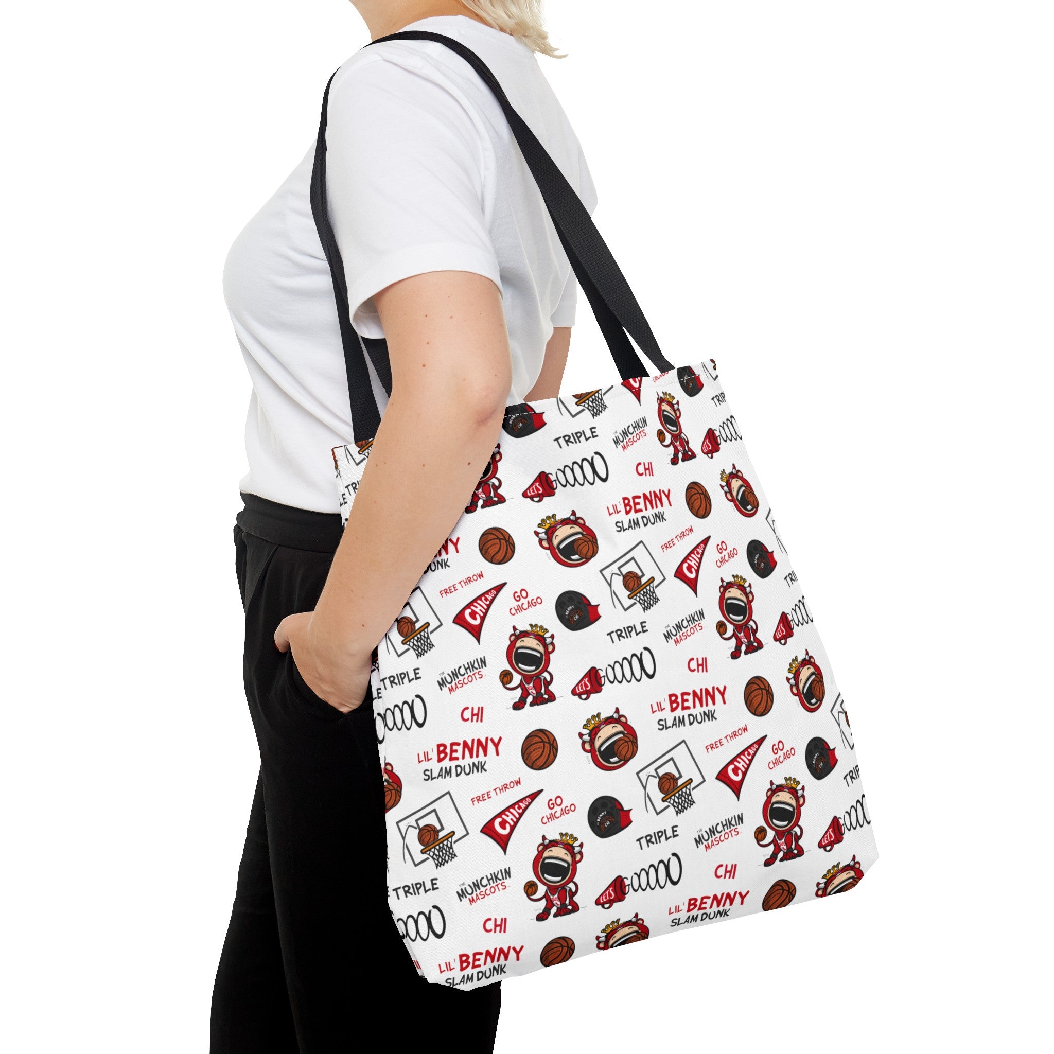 Tote Bag (AOP) - Pattern - Lil' Benny CHI Basketball