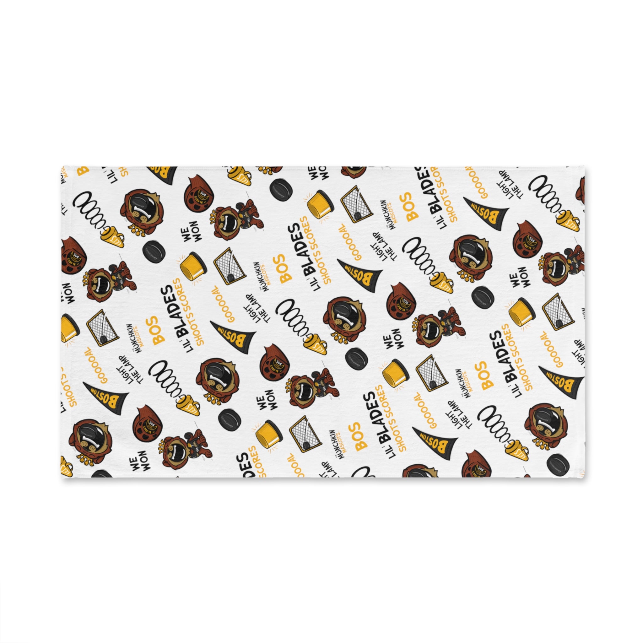 Hand Towel - Pattern - Lil' Blades BOS Hockey