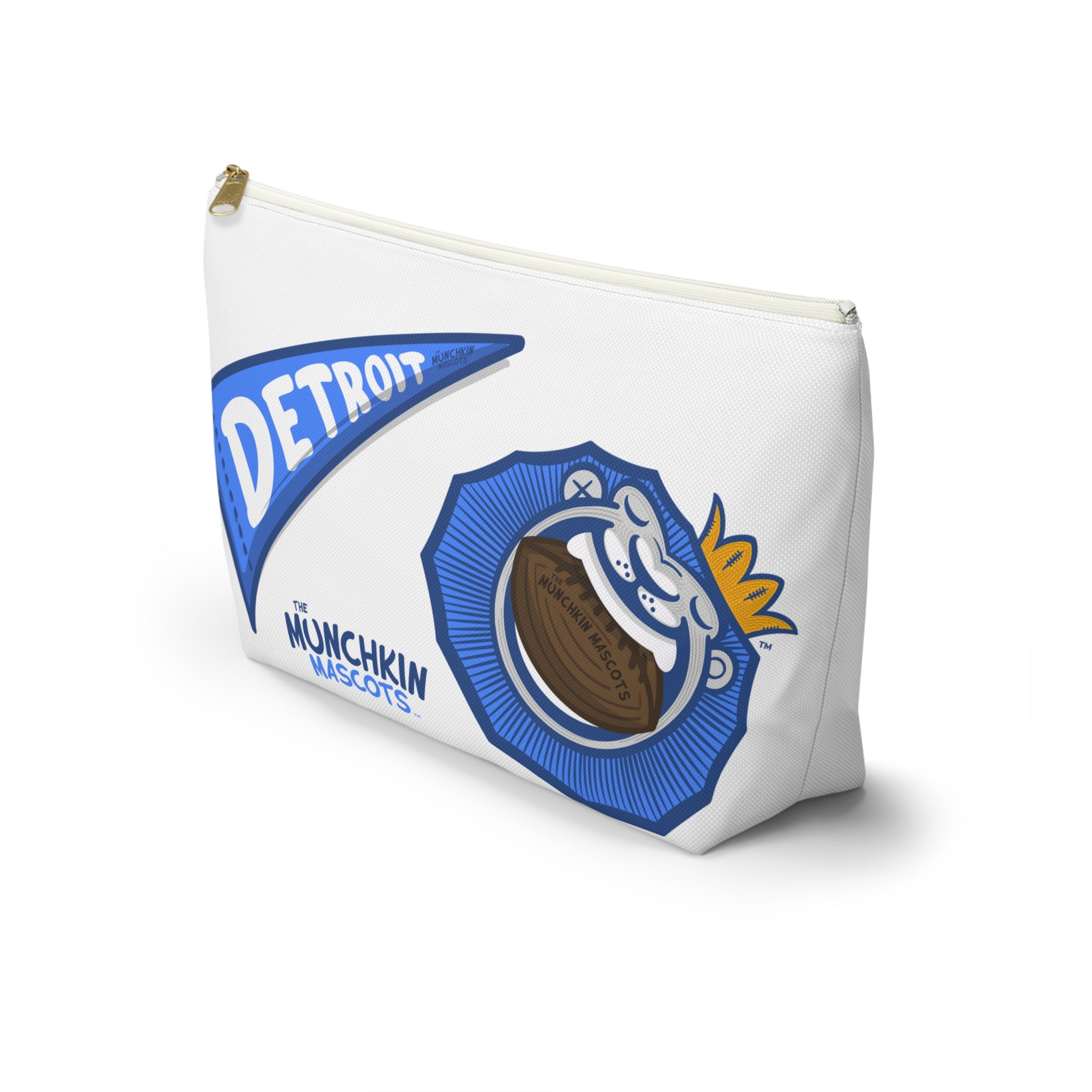 Detroit Football Accessory Pouch Lil' Roary Themed | Hand-Drawn Art | Gifts for Kids