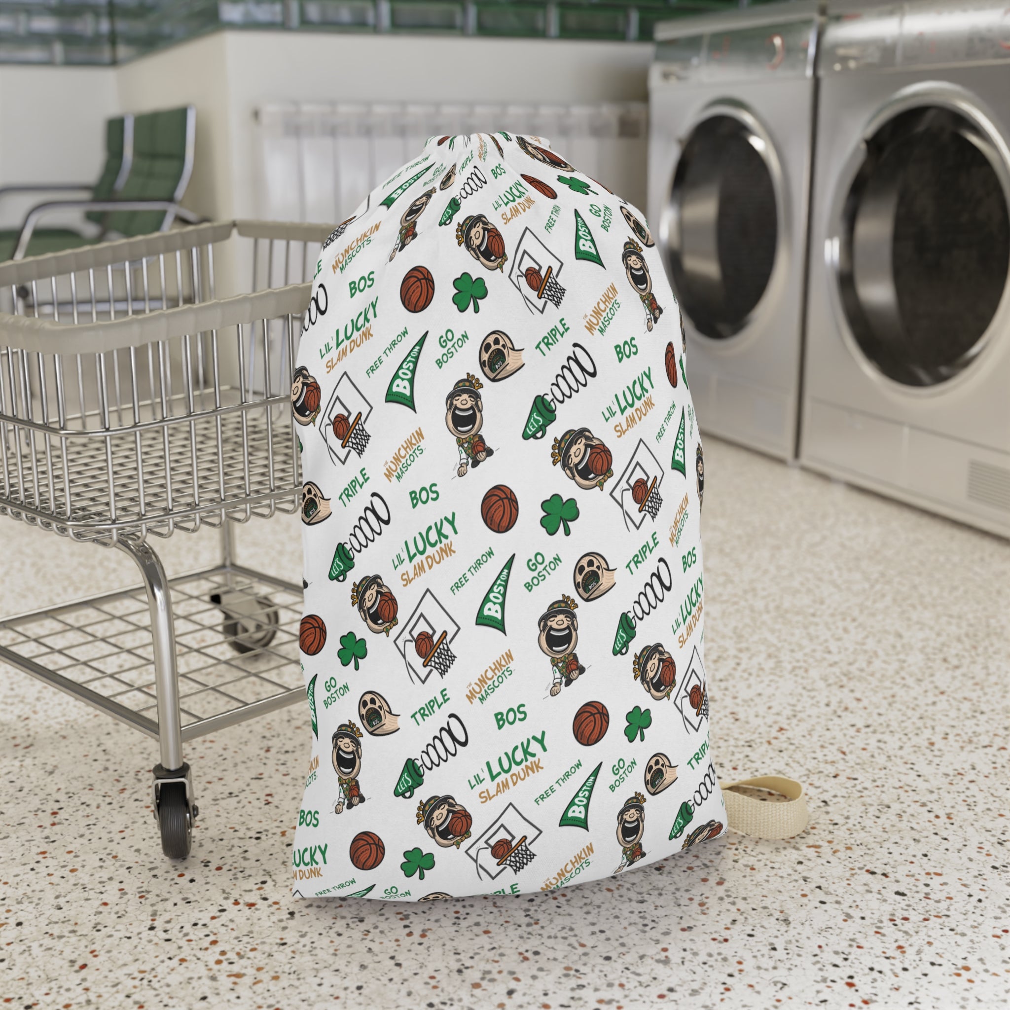 Laundry Bag - Pattern - Lil' Lucky BOS Basketball