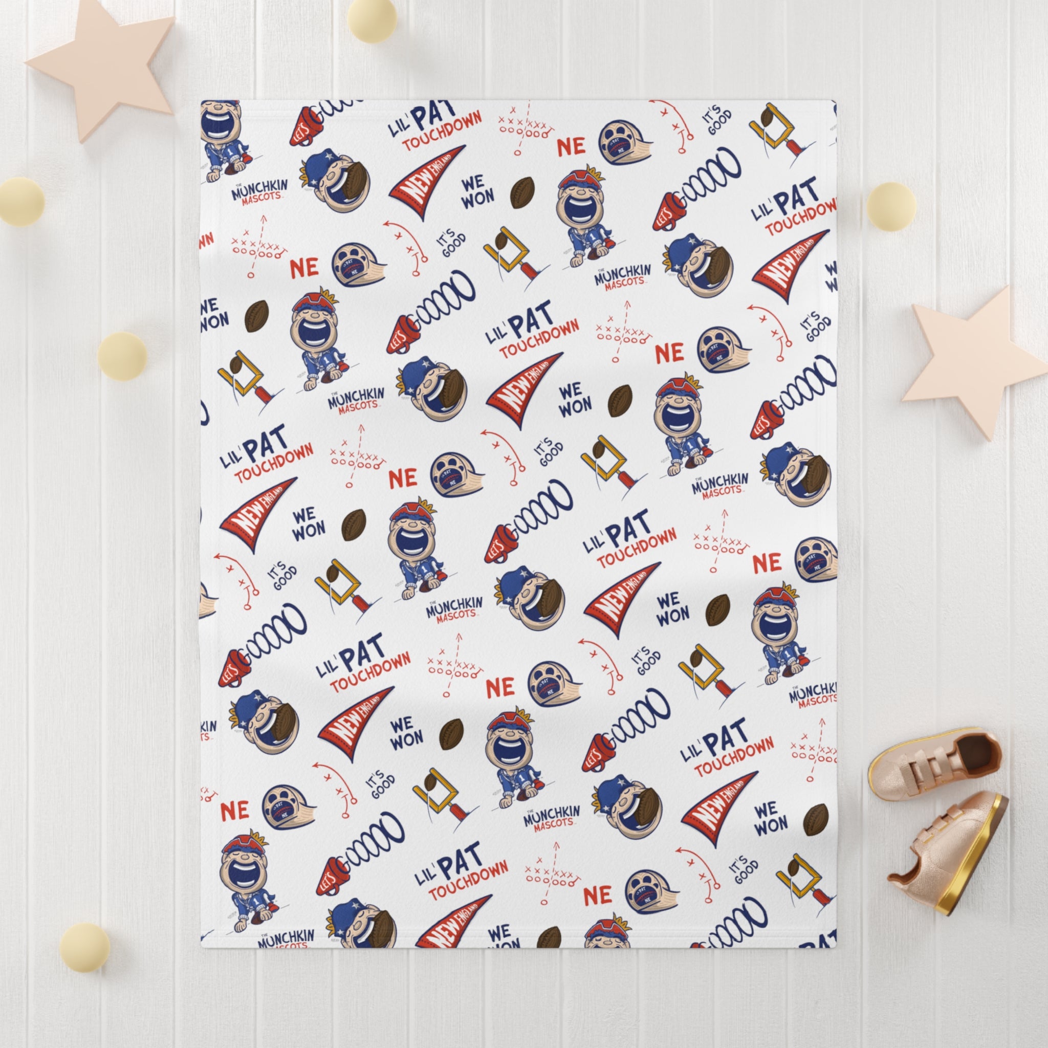 Soft Fleece Baby Blanket - Pattern - Lil' Pat NE Football