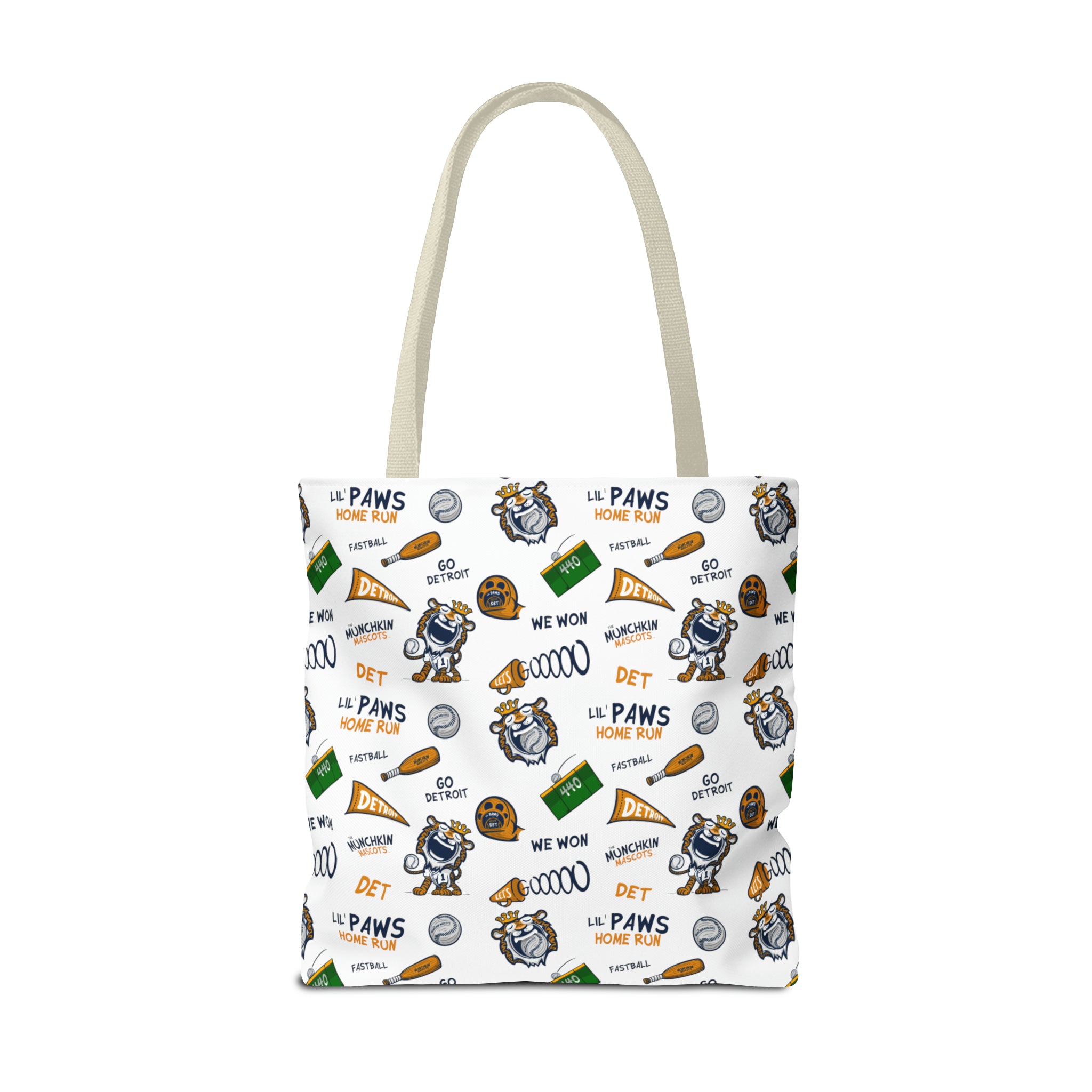 Tote Bag (AOP) - Pattern - Lil' Paws DET Baseball