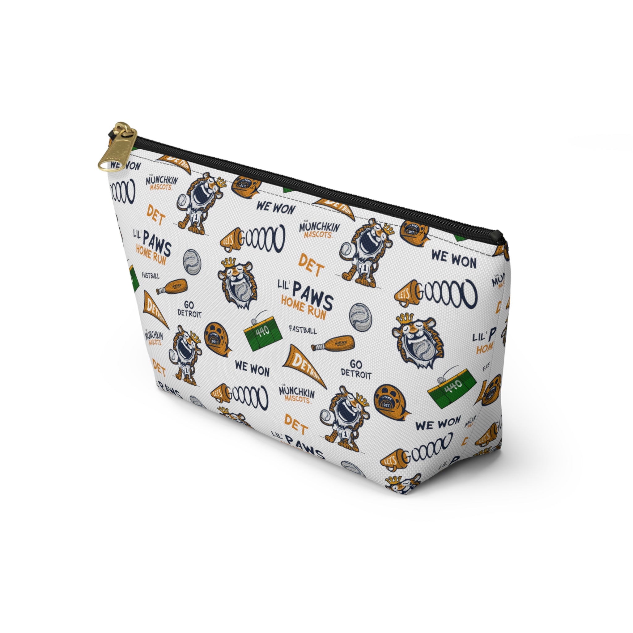 Accessory Pouch w T-bottom - Pattern - Lil' Paws DET Baseball