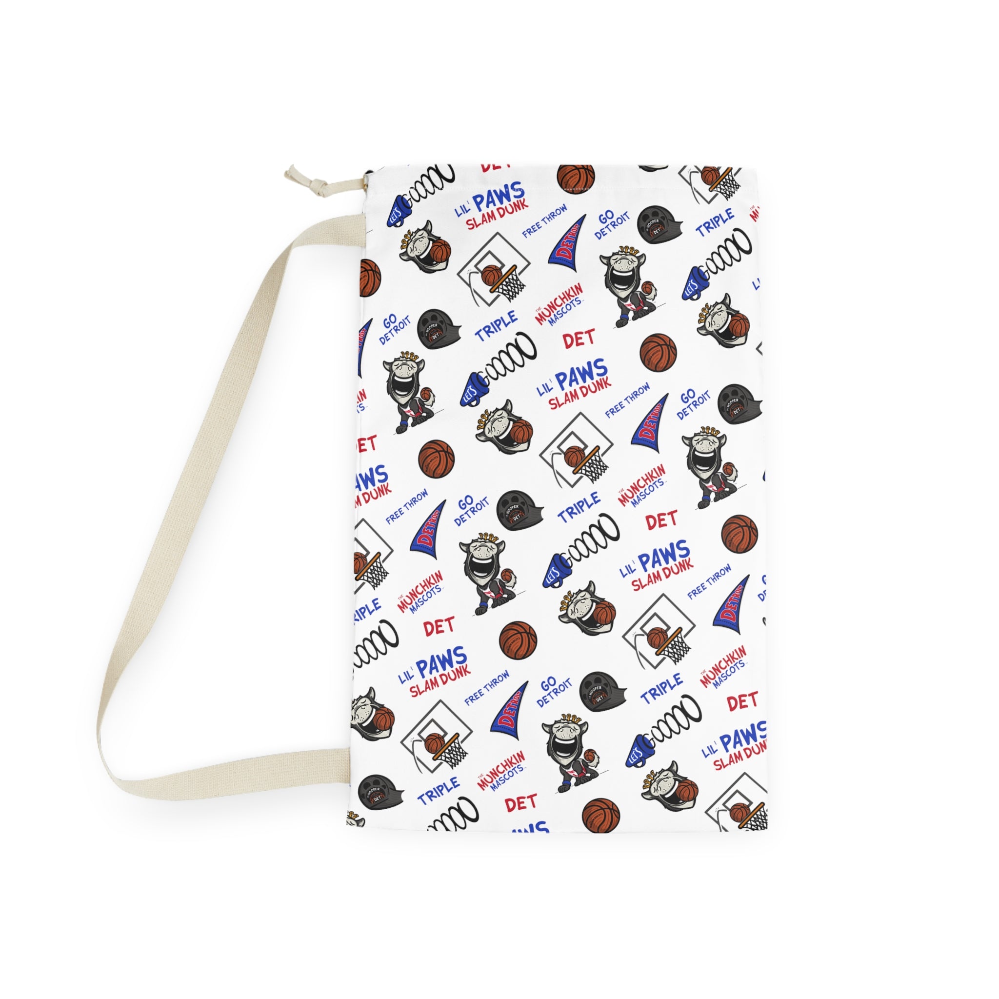 Laundry Bag - Pattern - Lil' Hooper DET Basketball