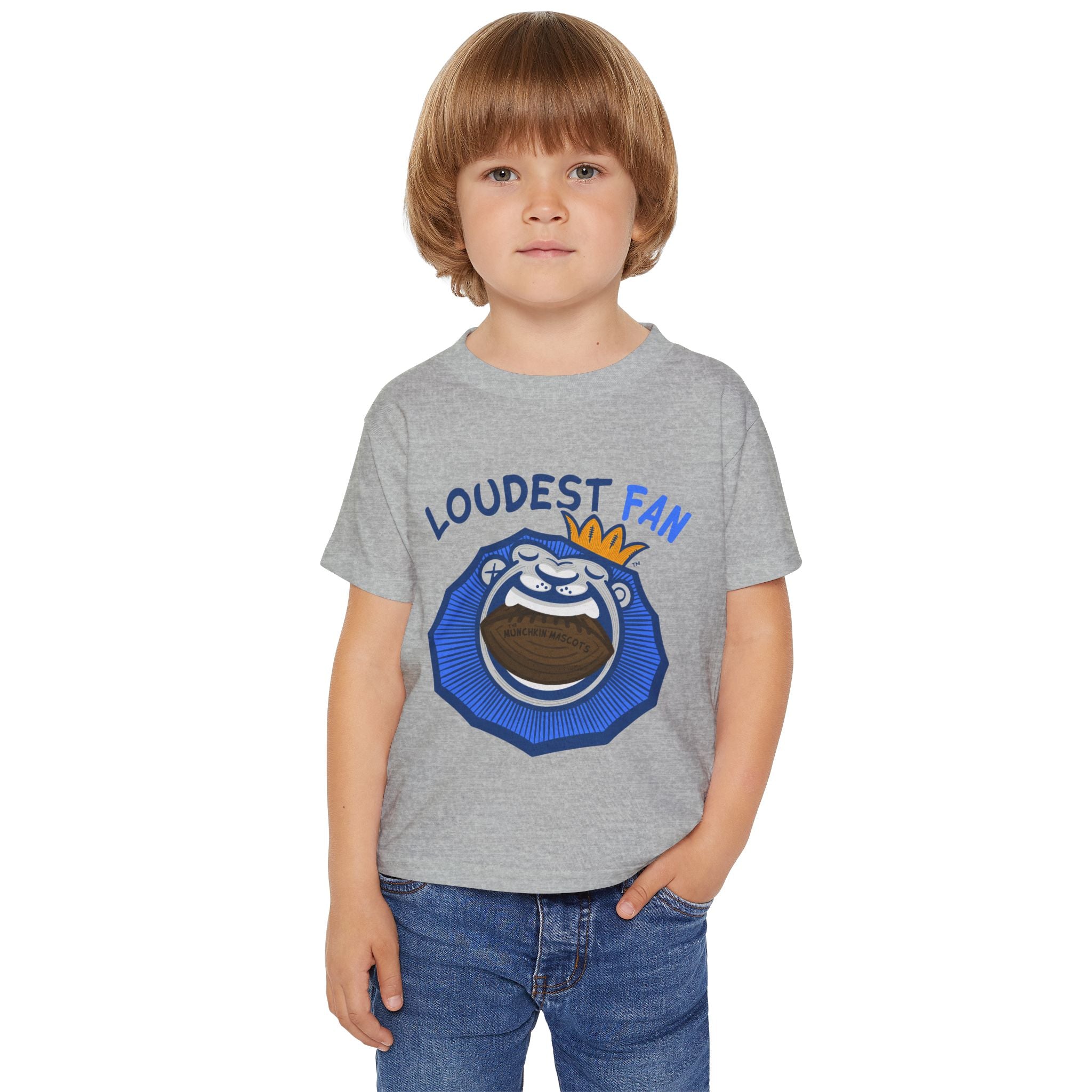 Detroit Football Toddler Tshirt Lil' Roary 'Loudest Fan' | Hand-Drawn Art | Gifts for Kids