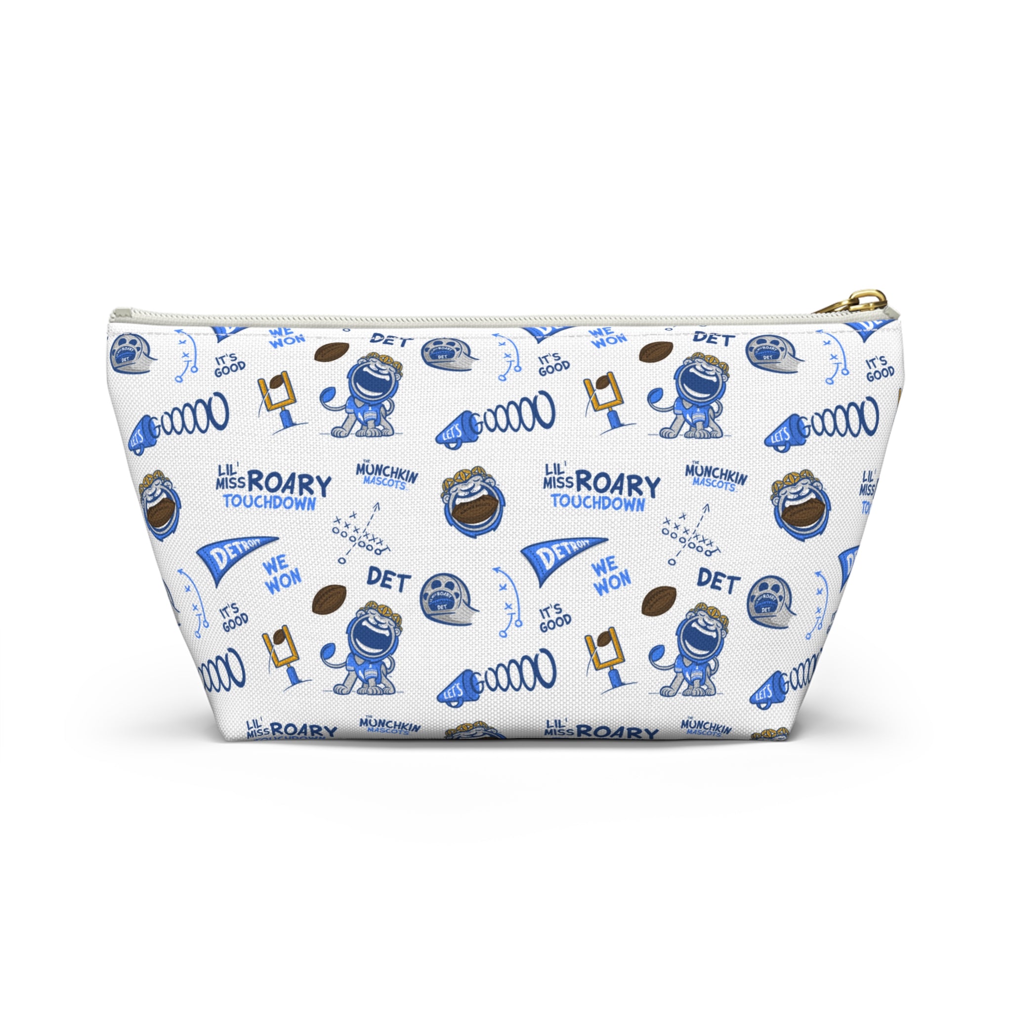 Detroit Football Accessory Pouch Lil' Miss Roary Themed | Hand-Drawn Art | Gifts for Kids