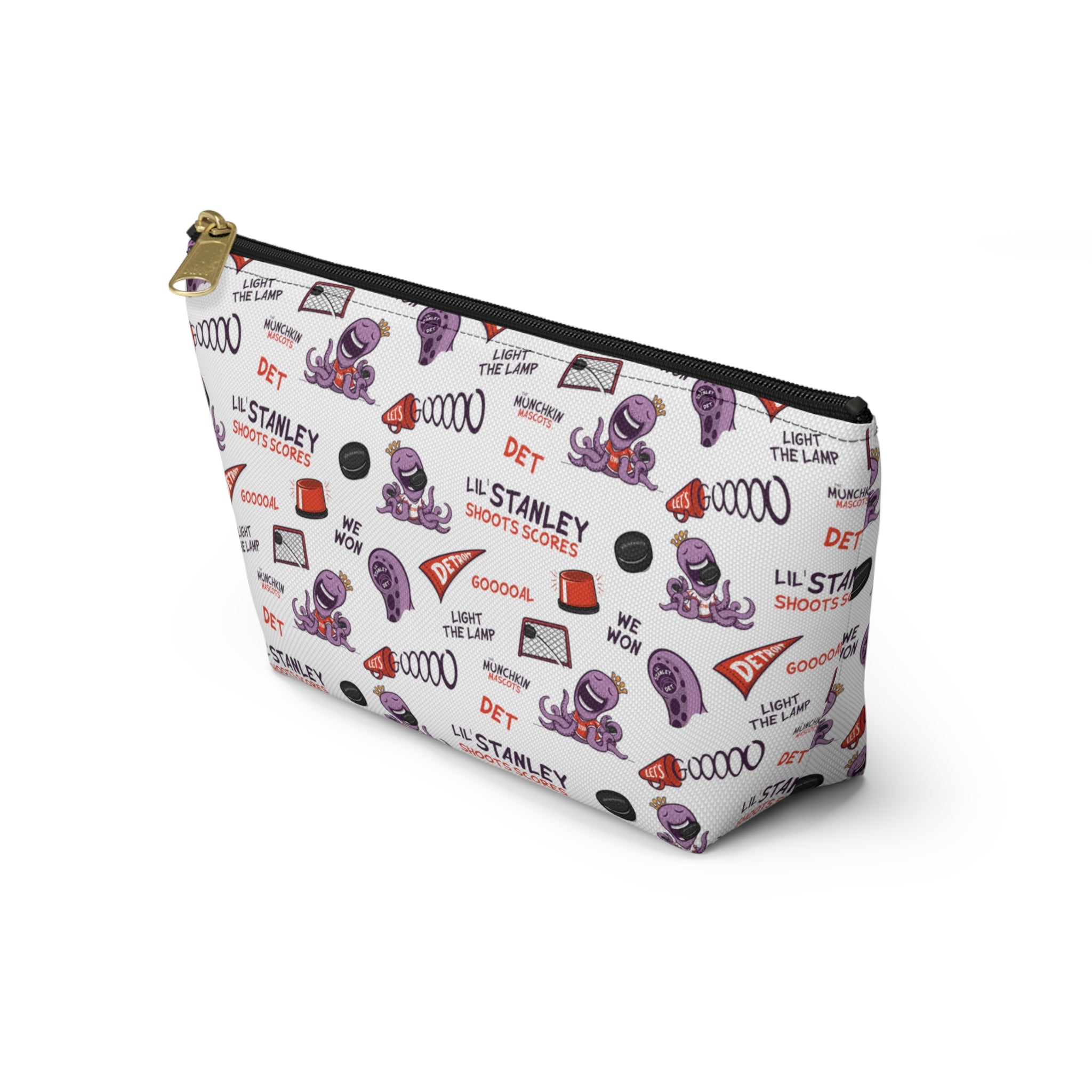 Accessory Pouch w T-bottom - Pattern - Lil' Stanley DET Hockey