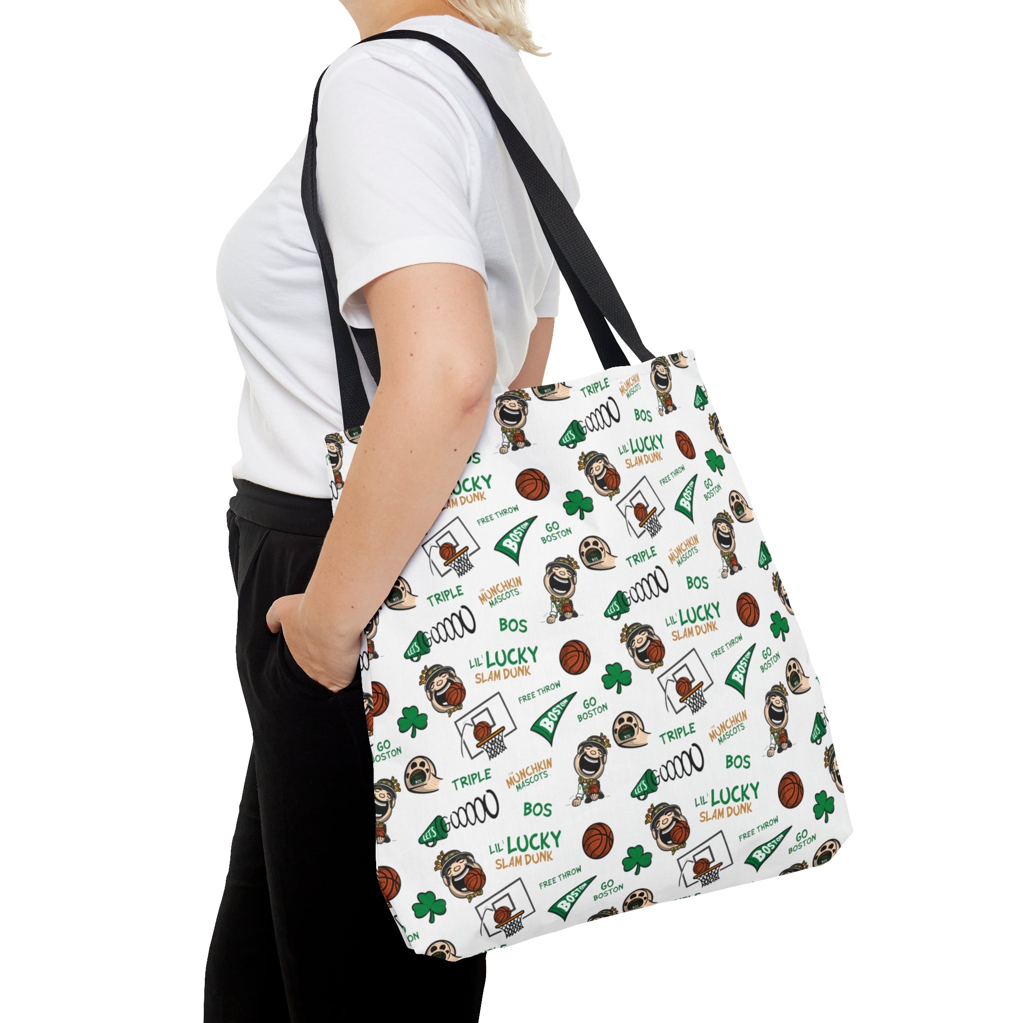 Tote Bag (AOP) - Pattern - Lil' Lucky BOS Basketball