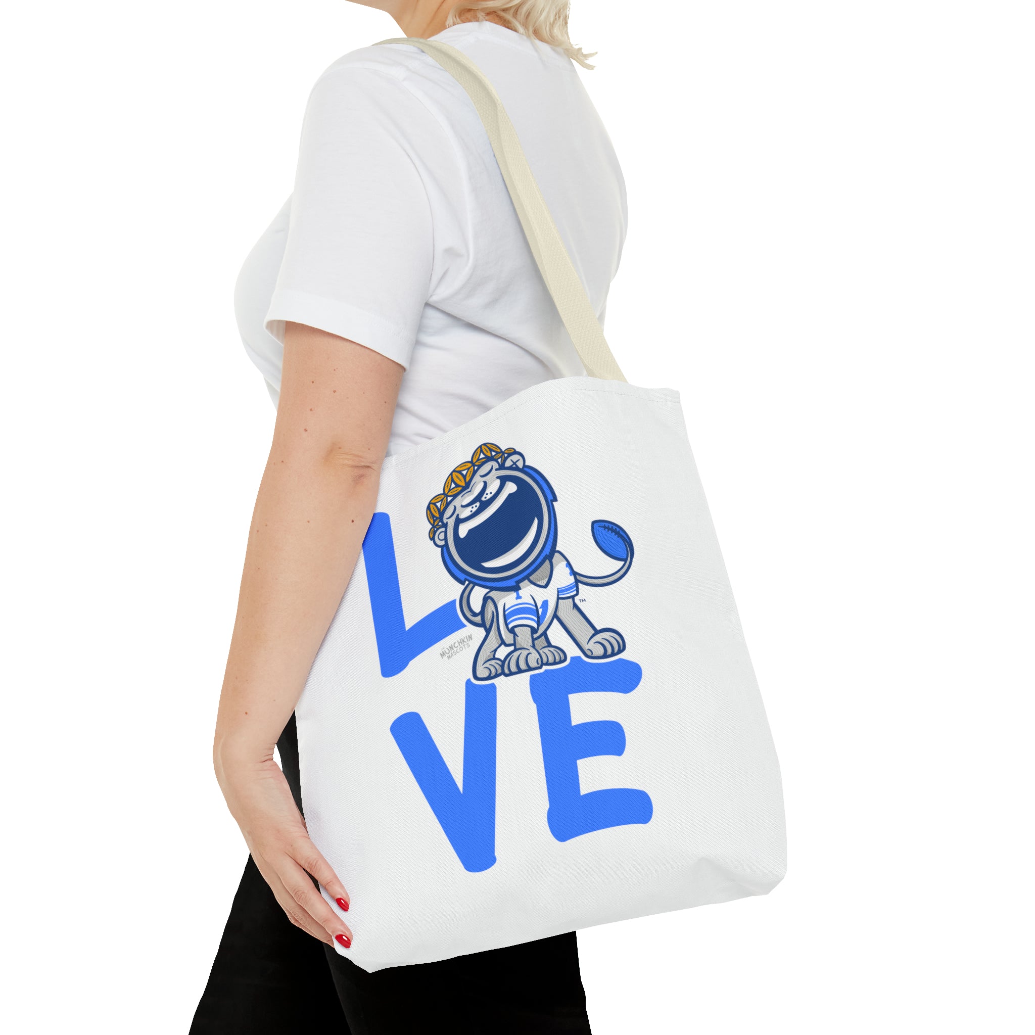 Tote Bag (AOP) - LOVE + Lets Go - Lil' Miss Roary DET Football