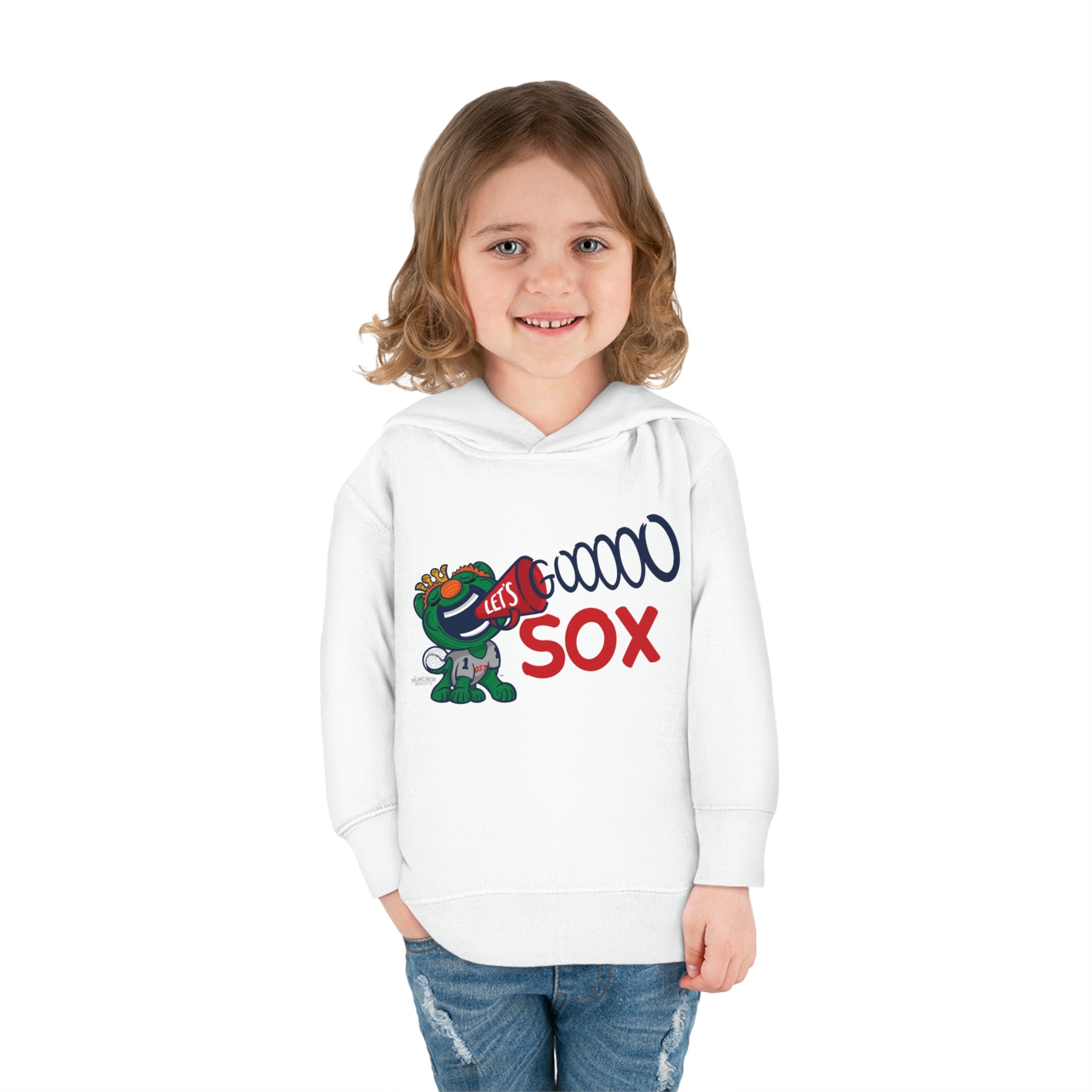 Toddler Pullover Fleece Hoodie - Let's Go - Lil' Wally BOS Baseball