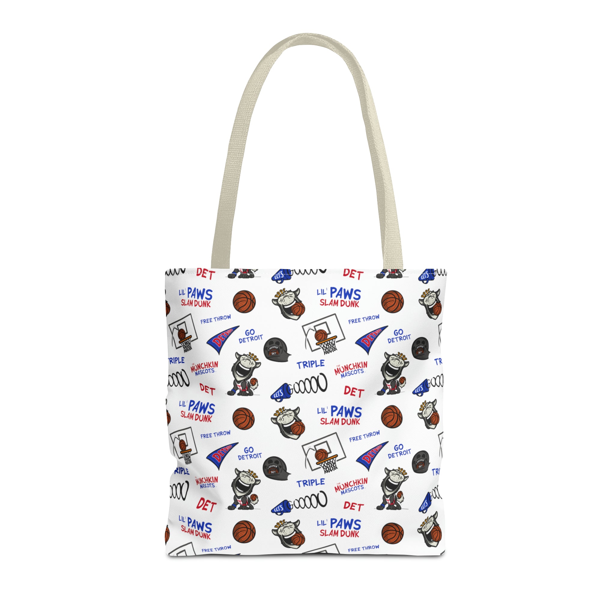 Tote Bag (AOP) - Pattern - Lil' Hooper DET Basketball