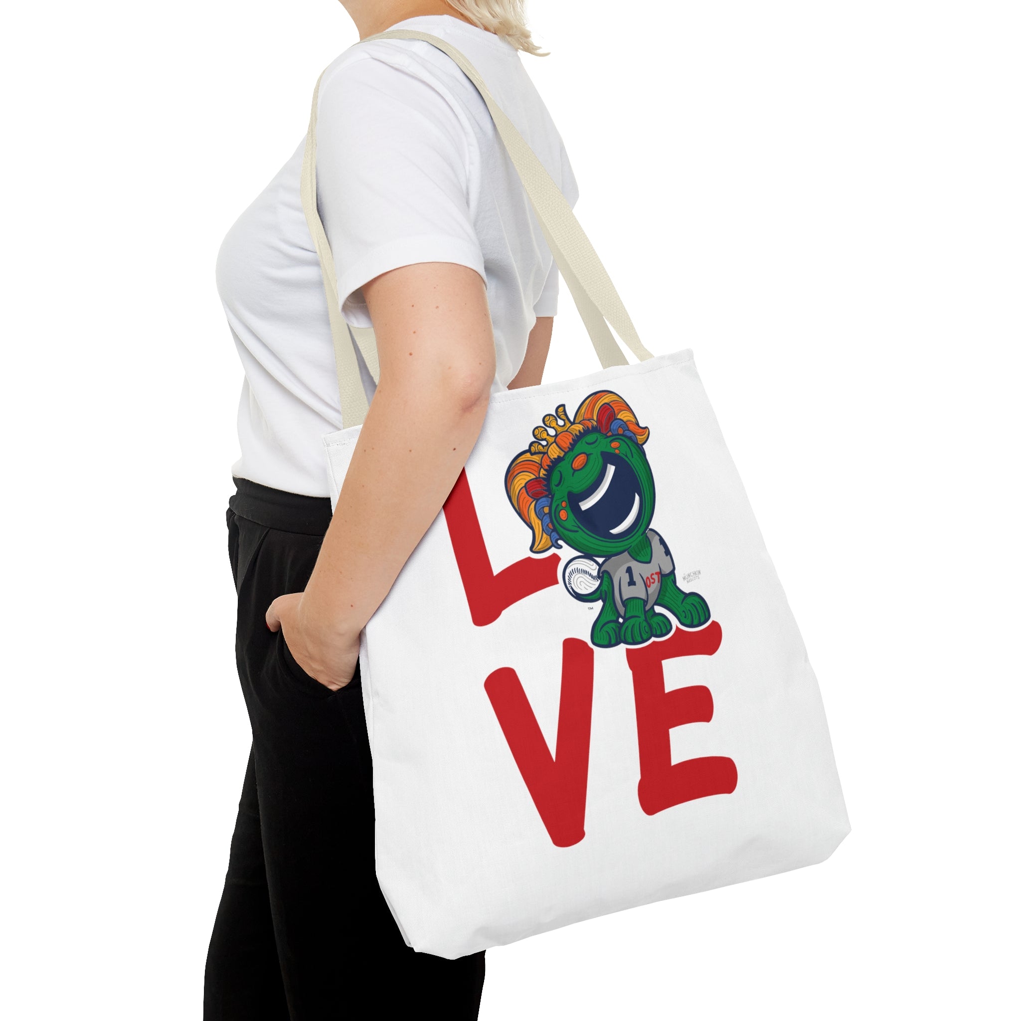 Tote Bag (AOP) - LOVE + Lets Go - Lil' Miss Tessie BOS Baseball