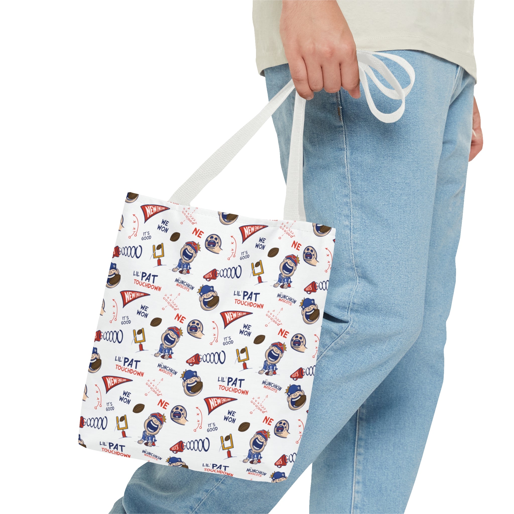 Tote Bag (AOP) - Pattern - Lil' Pat NE Football