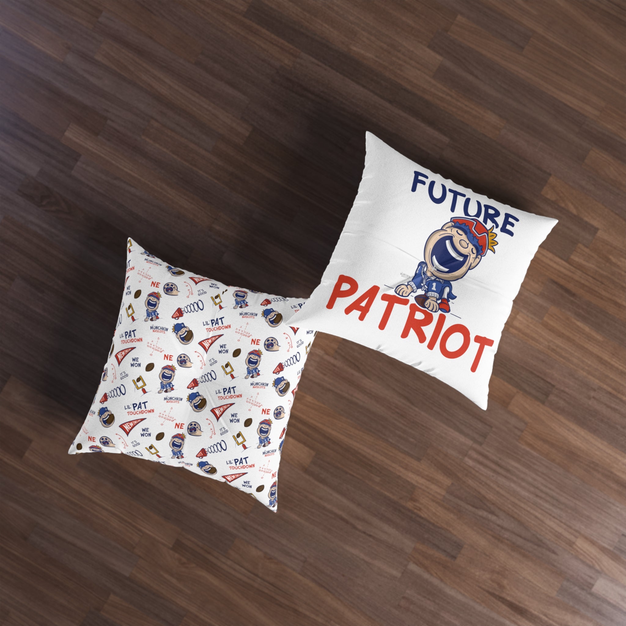 Tufted Floor Pillow, Square - Pattern + Future - Lil' Pat NE Football