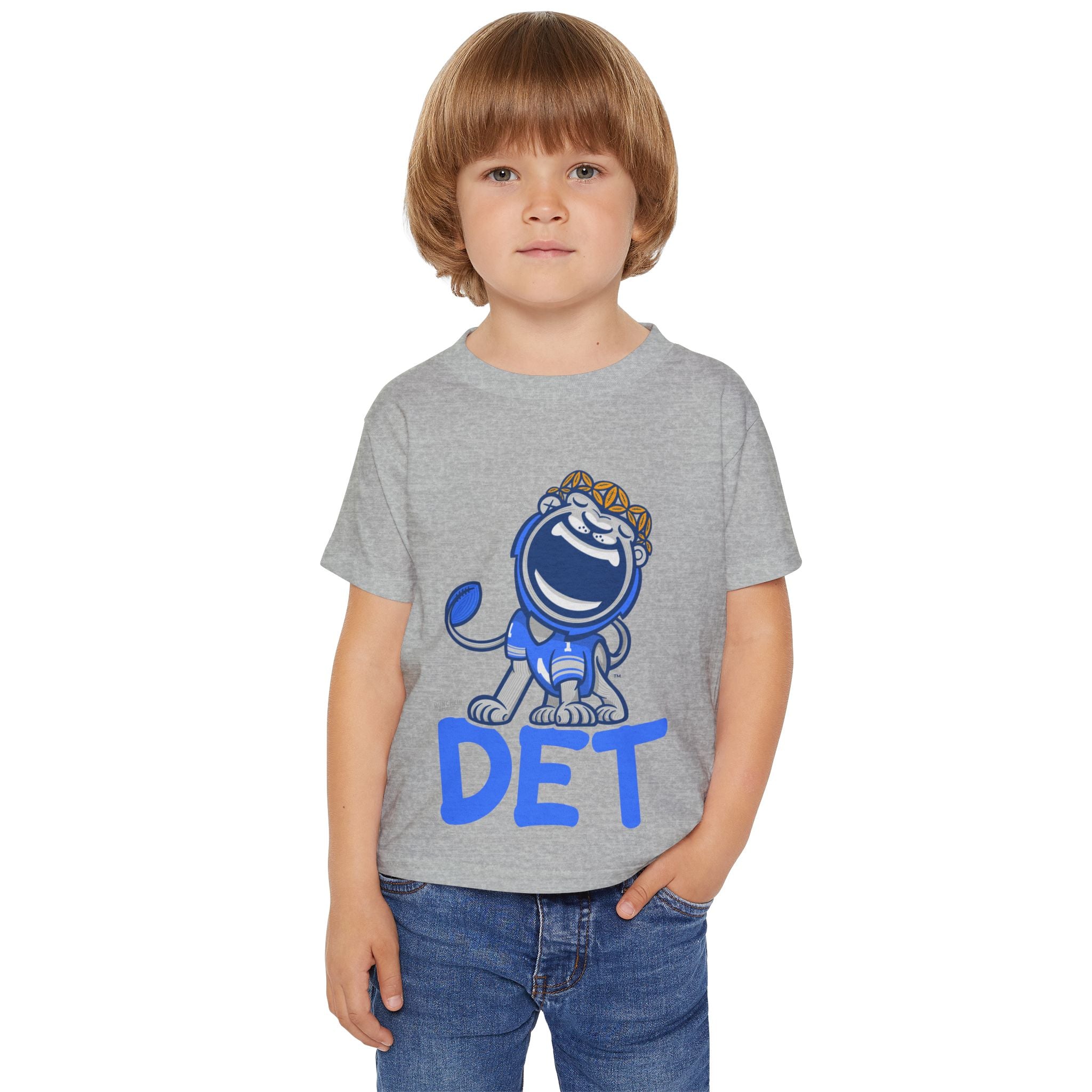 Detroit Football Toddler Tshirt Lil' Miss Roary 'DET' | Hand-Drawn Art | Gifts for Kids