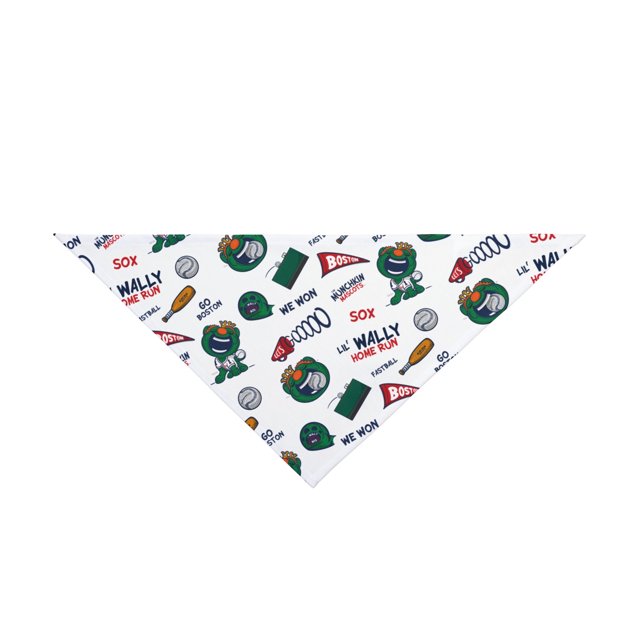 Boston Baseball Pet Bandana Lil' Wally Pattern | Hand-Drawn Art | Gifts for Pets