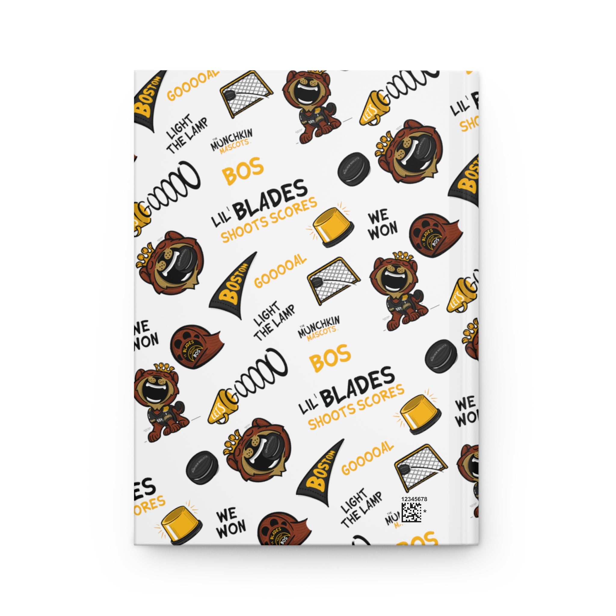 Hardcover Journal Matte - Pattern - Lil' Blades BOS Hockey