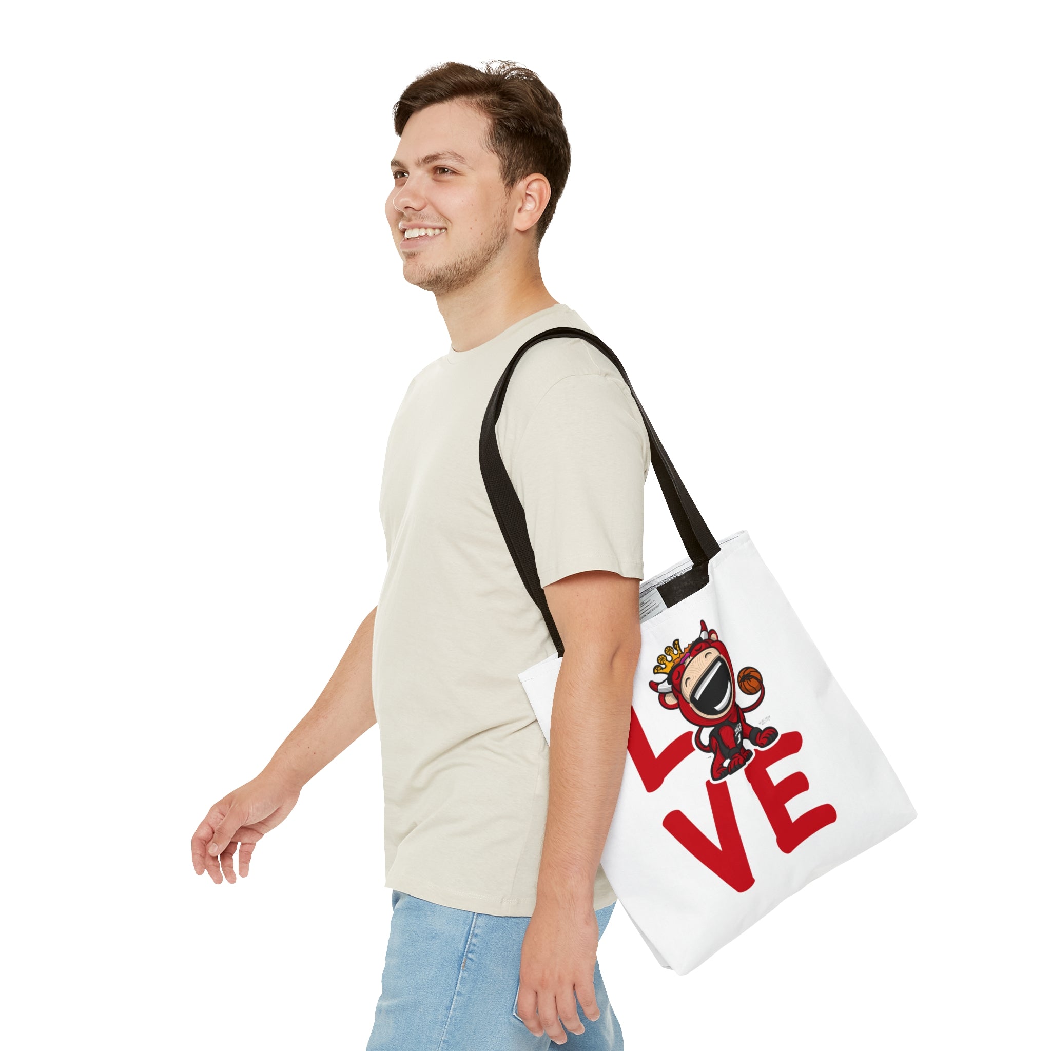 Tote Bag (AOP) - LOVE + Lets Go - Lil' Benny CHI Basketball