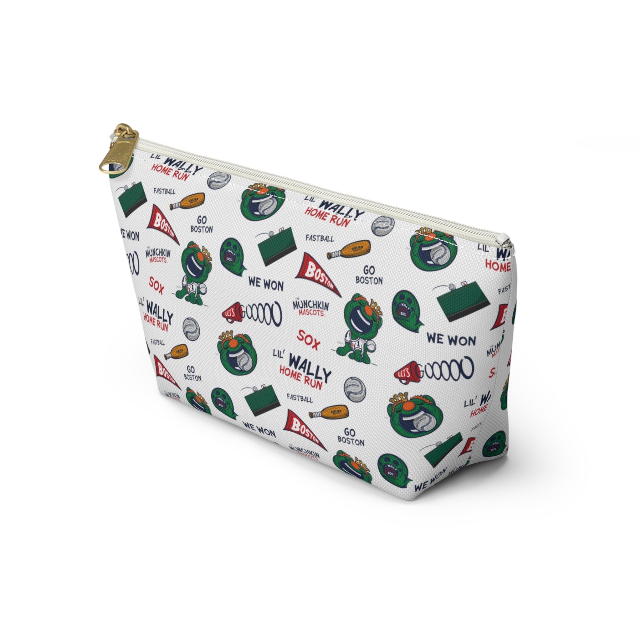 Accessory Pouch w T-bottom - Pattern - Lil' Wally BOS Baseball