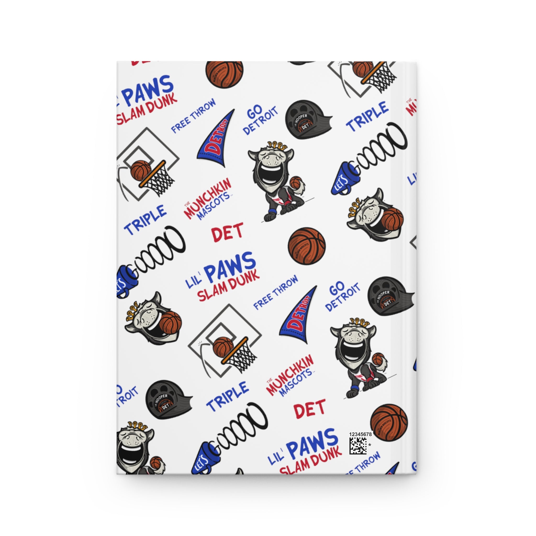 Hardcover Journal Matte - Pattern - Lil' Hooper DET Basketball