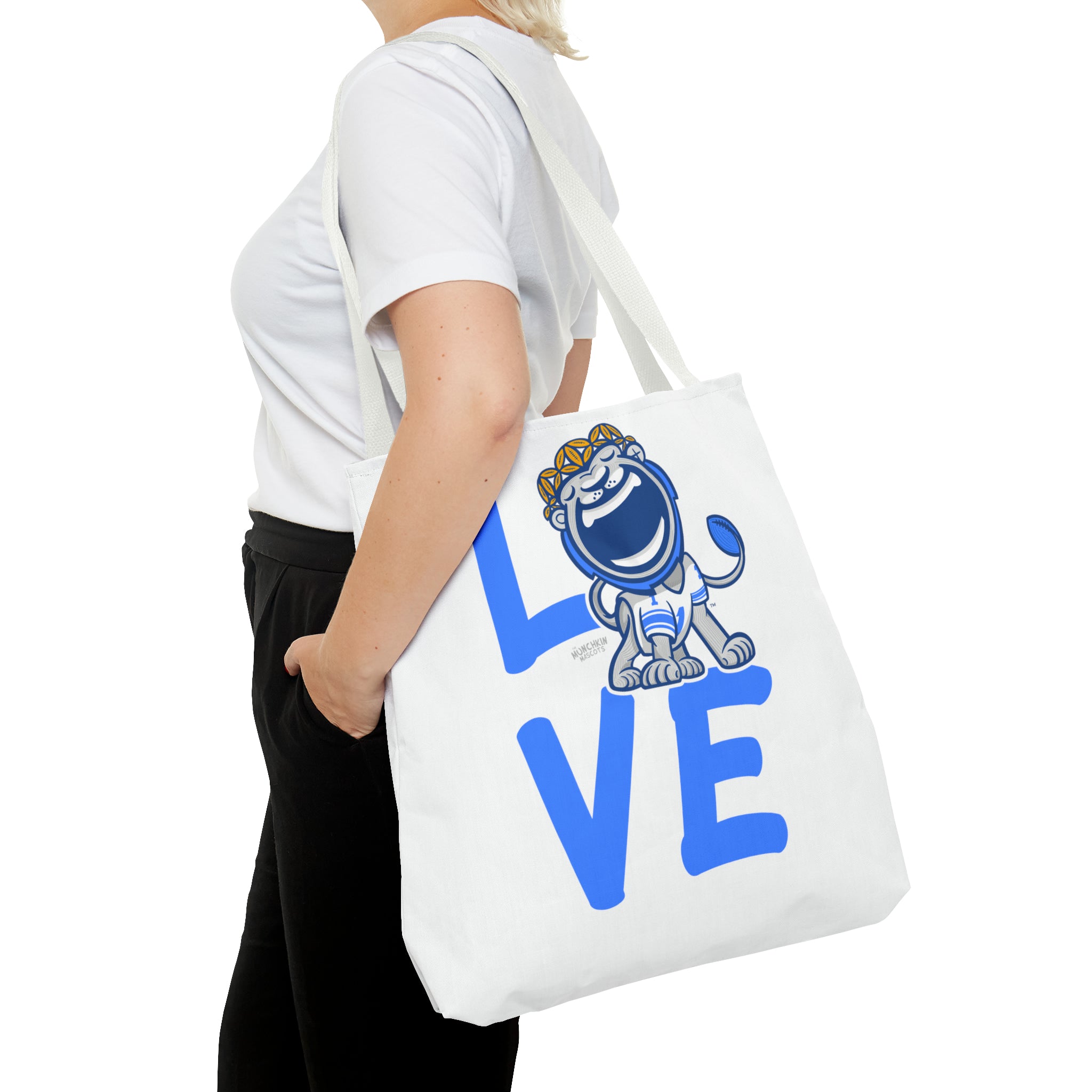 Tote Bag (AOP) - LOVE + Lets Go - Lil' Miss Roary DET Football