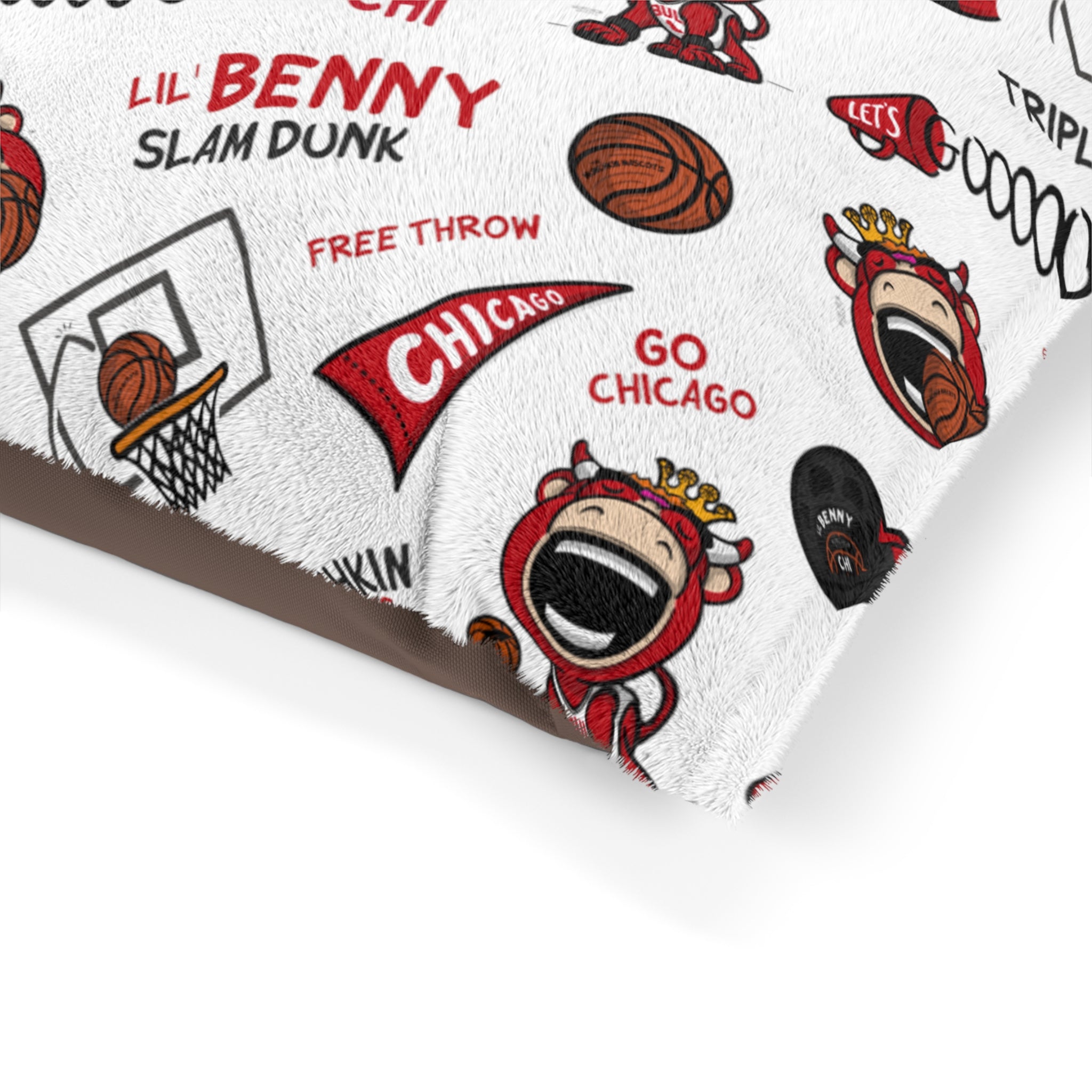 Pet Bed - Lets Go + Pattern - Lil' Benny CHI Basketball