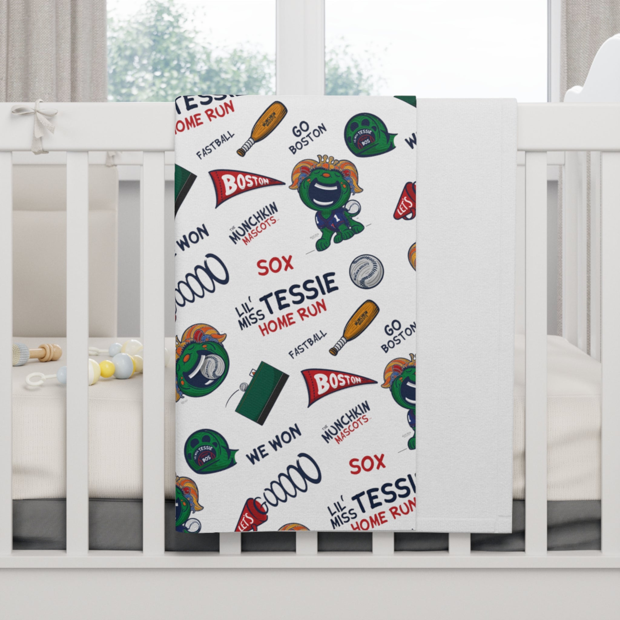 Soft Fleece Baby Blanket - Pattern - Lil' Miss Tessie BOS Baseball