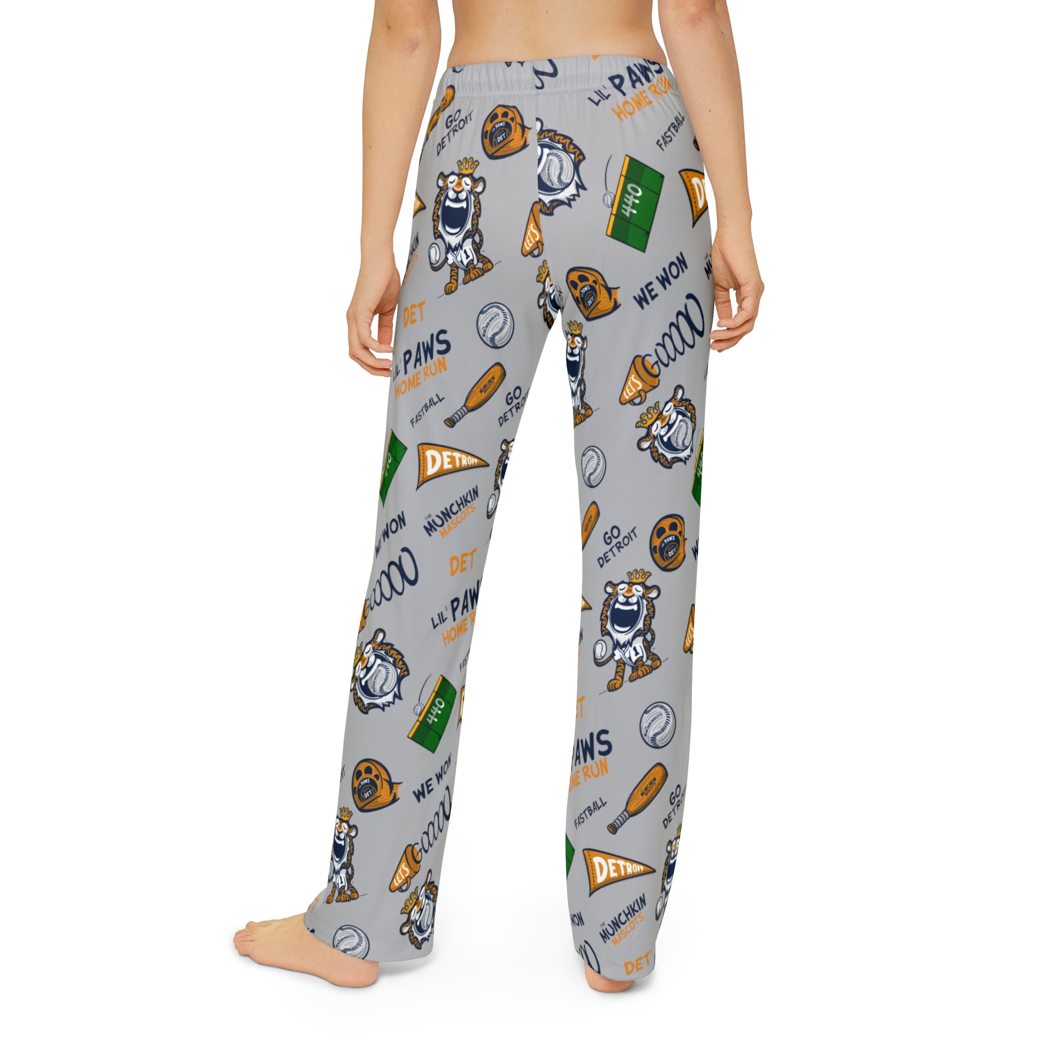 Kids Pajama Pants (AOP) - Pattern - Lil' Paws DET Baseball