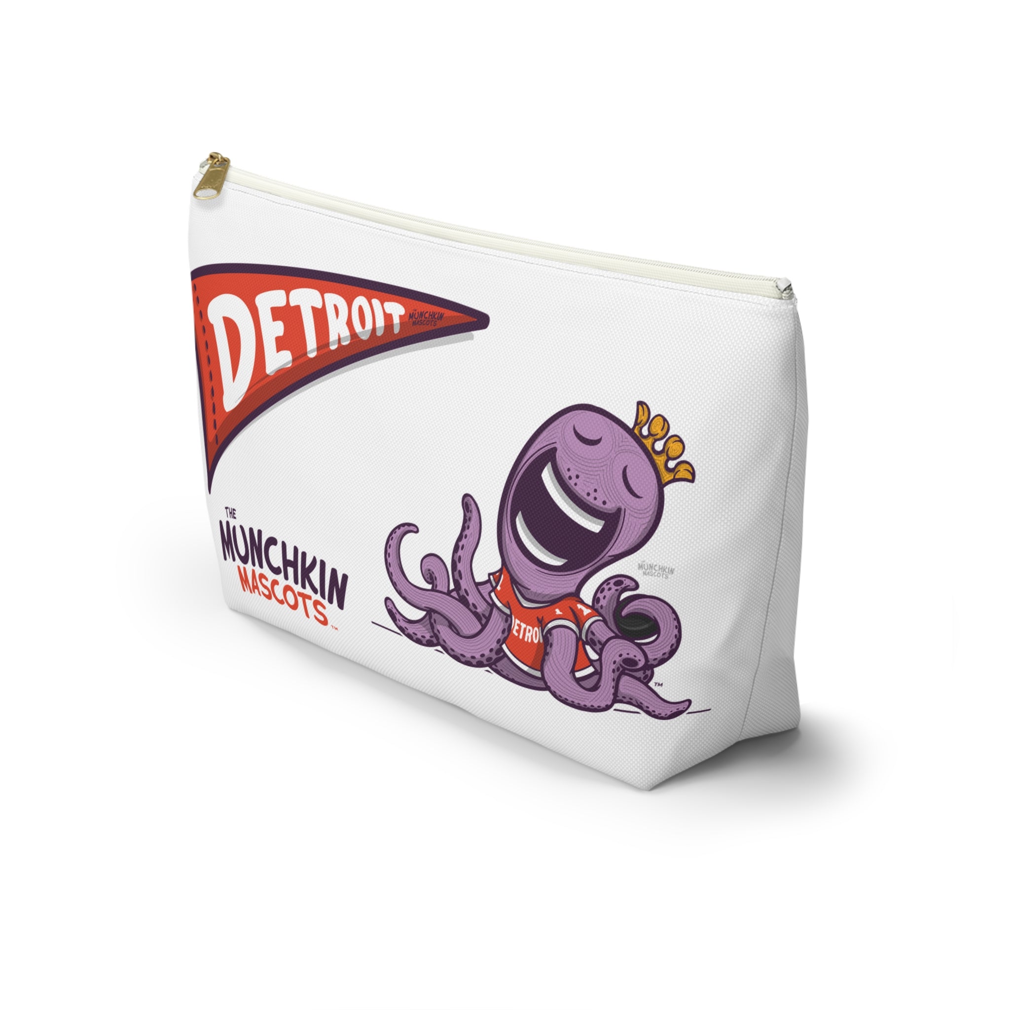 Detroit Hockey Accessory Pouch Lil' Stanley Themed | Hand-Drawn Art | Gifts for Kids