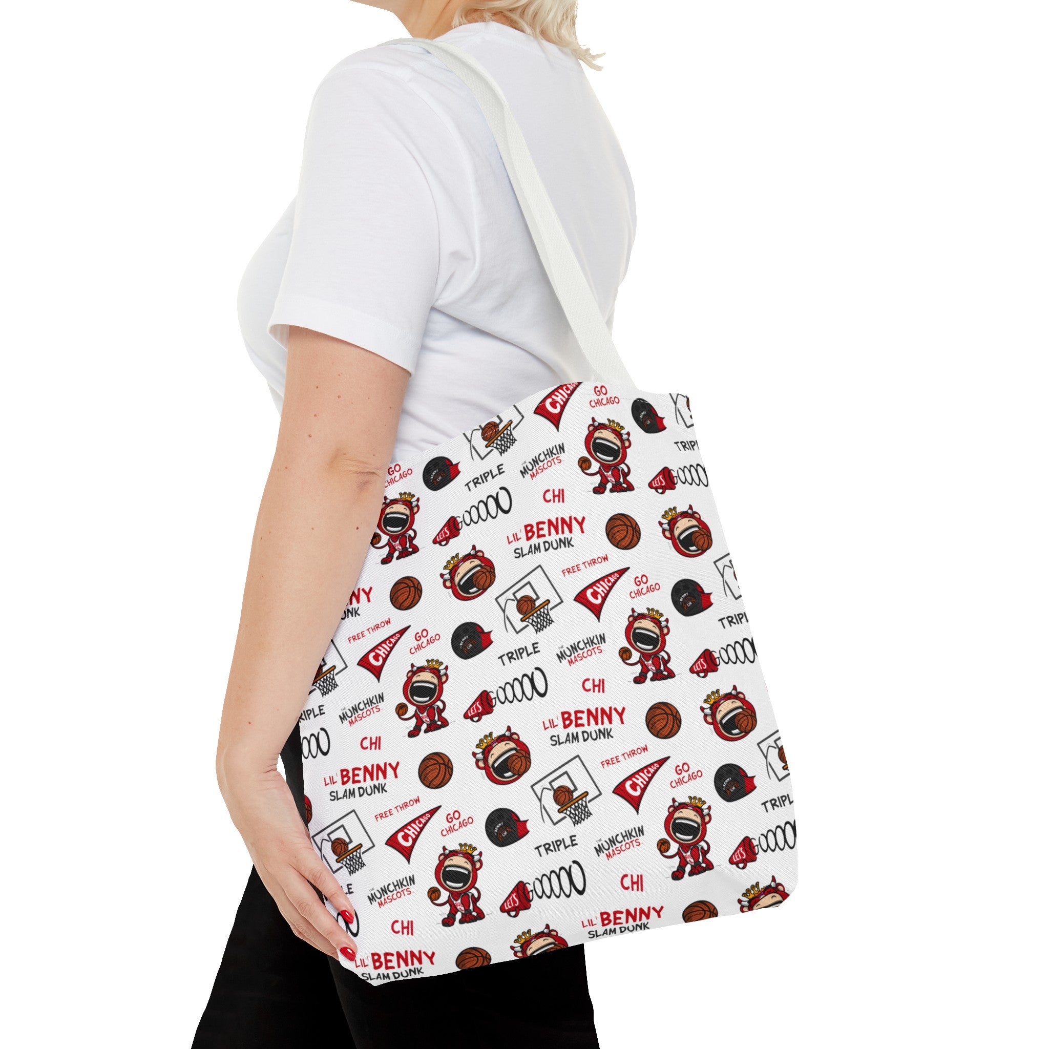 Tote Bag (AOP) - Pattern - Lil' Benny CHI Basketball