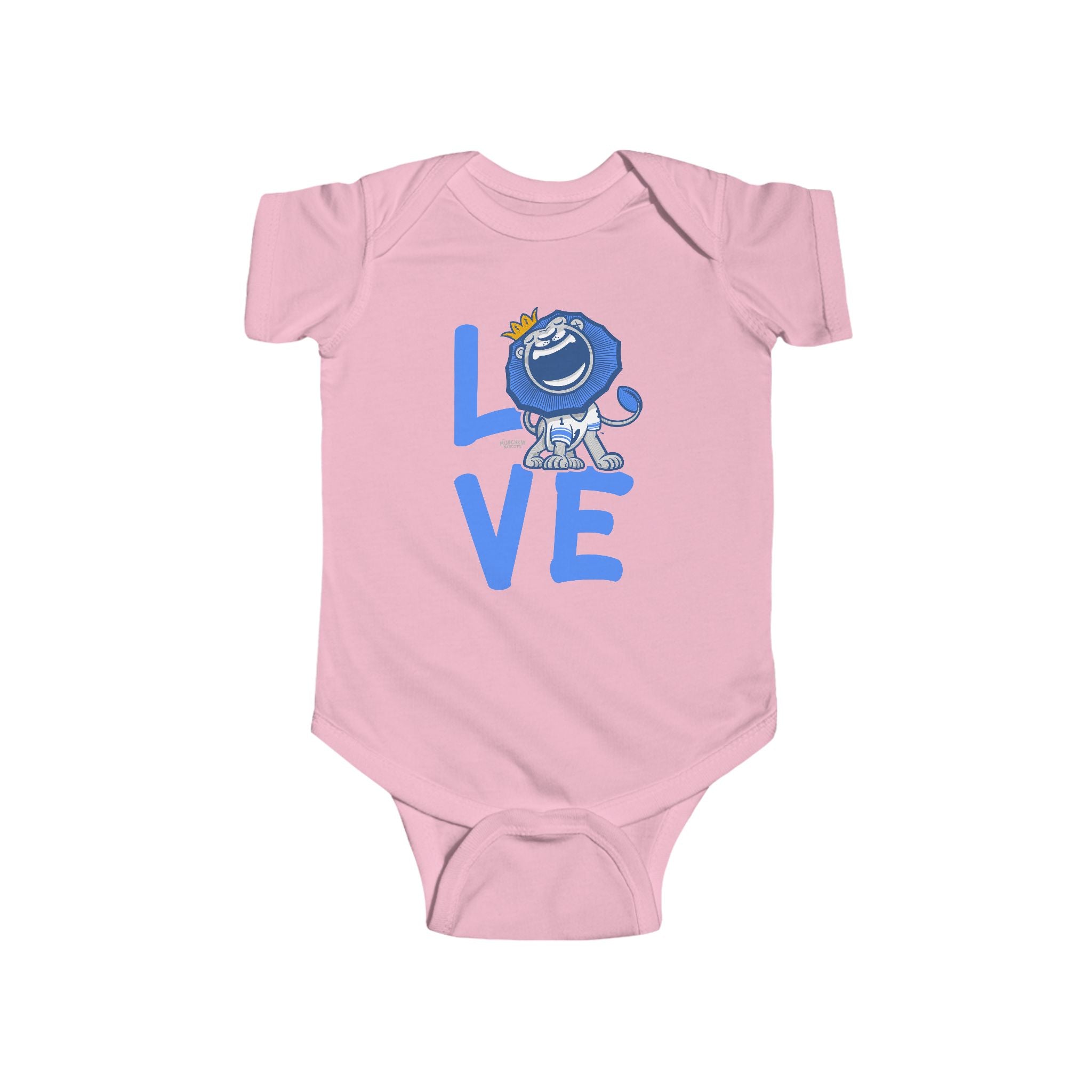 Detroit Football Newborn & Infant Lil' Roary 'LOVE' Jersey Bodysuit | Hand-Drawn Art | Gifts for Newborns