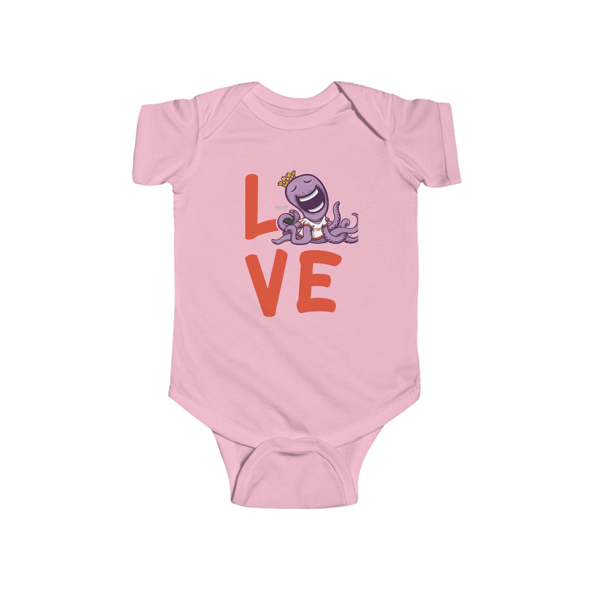 Detroit Hockey Newborn & Infant Lil' Stanley 'LOVE' Jersey Bodysuit | Hand-Drawn Art | Gifts for Newborns