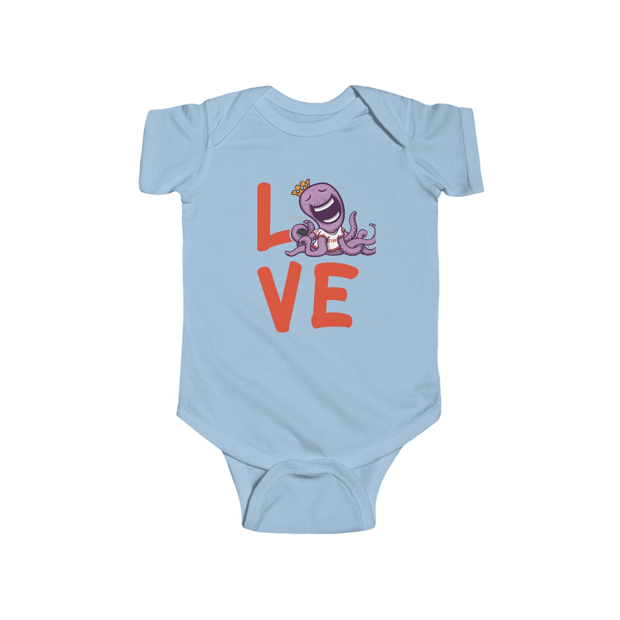 Detroit Hockey Newborn & Infant Lil' Stanley 'LOVE' Jersey Bodysuit | Hand-Drawn Art | Gifts for Newborns