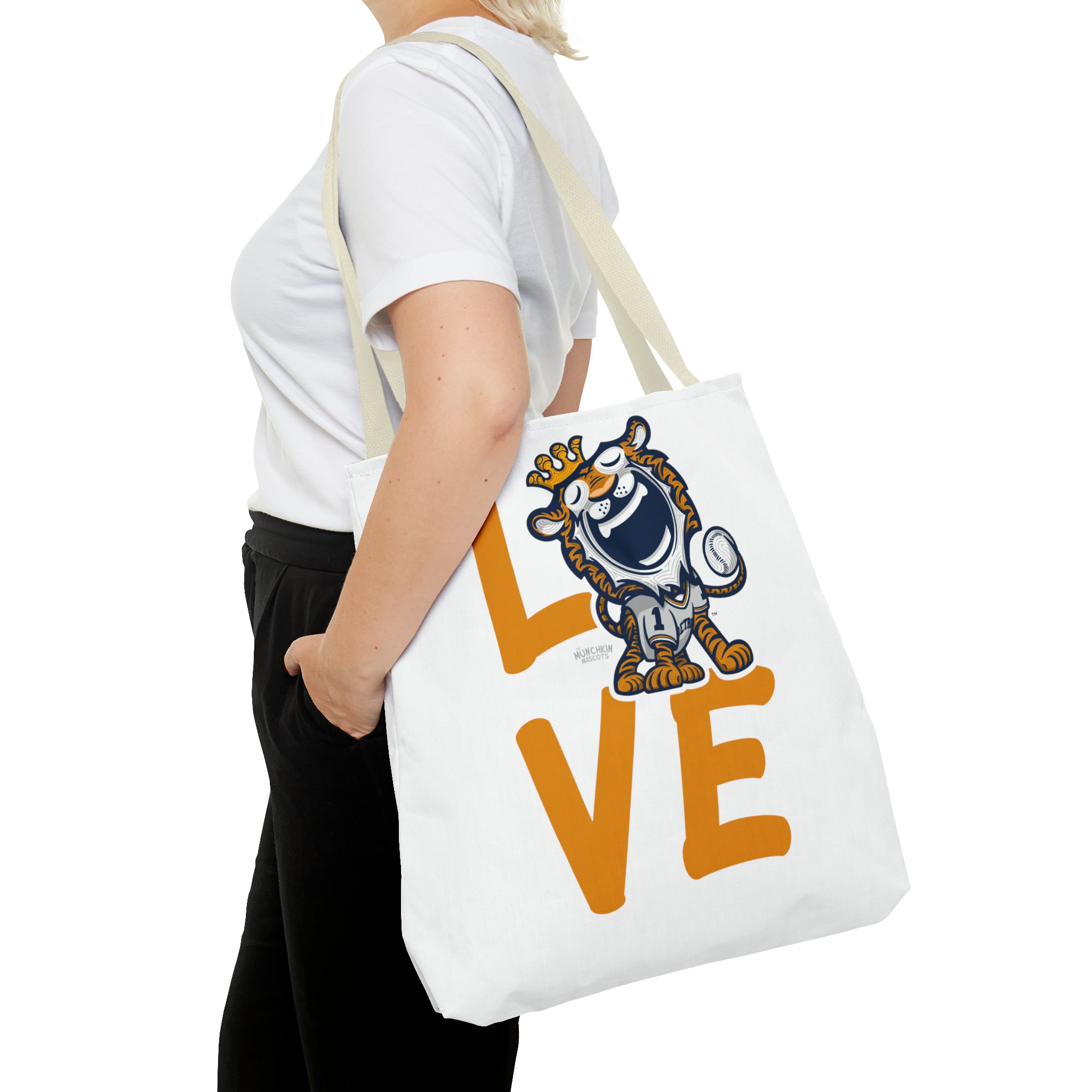 Tote Bag (AOP) - LOVE + Lets Go - Lil' Paws DET Baseball