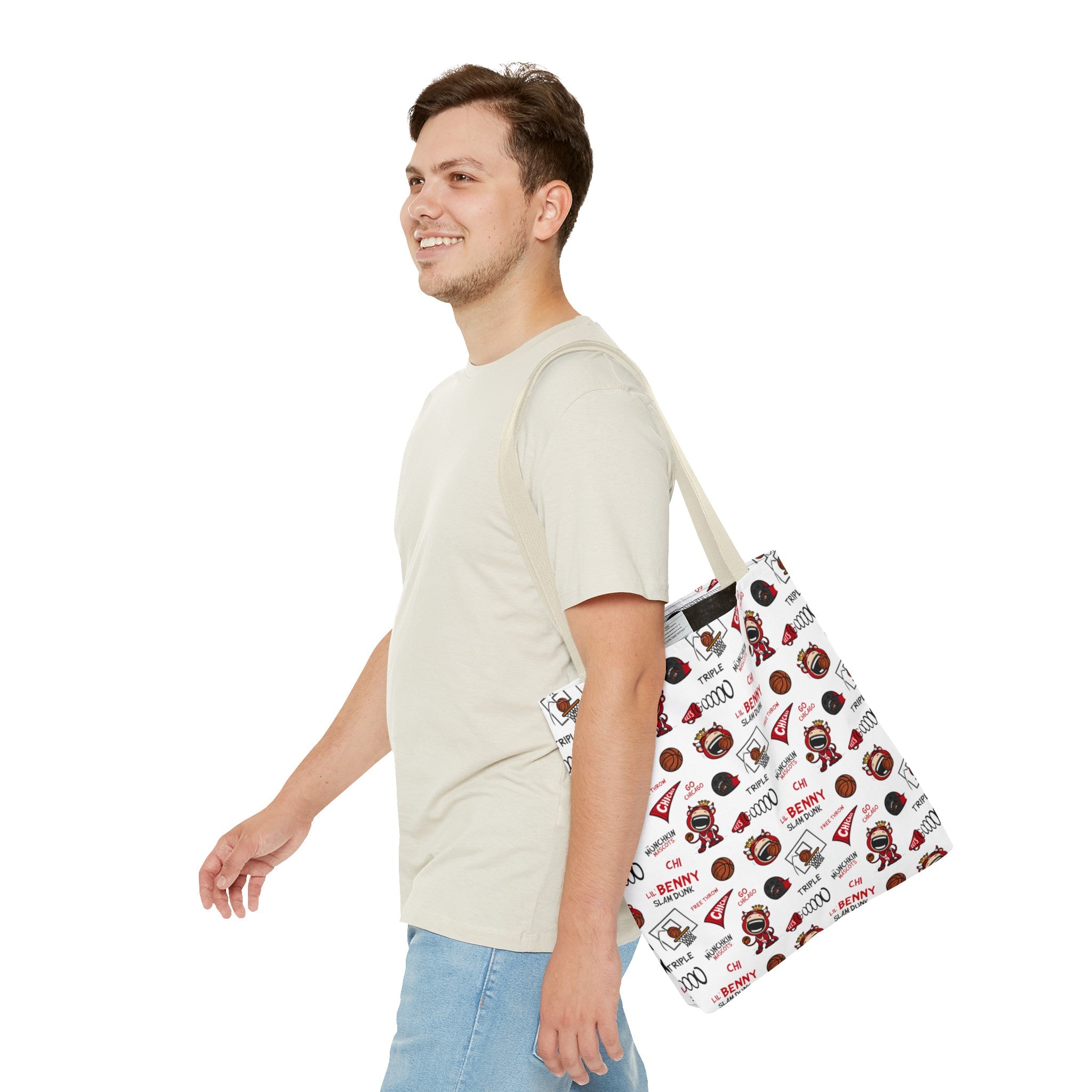 Tote Bag (AOP) - Pattern - Lil' Benny CHI Basketball