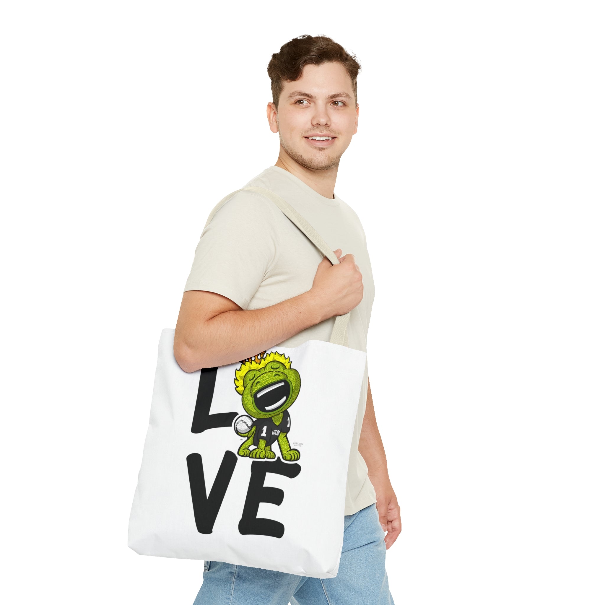 Tote Bag (AOP) - LOVE + Lets Go - Lil' Southpaw CHI Baseball