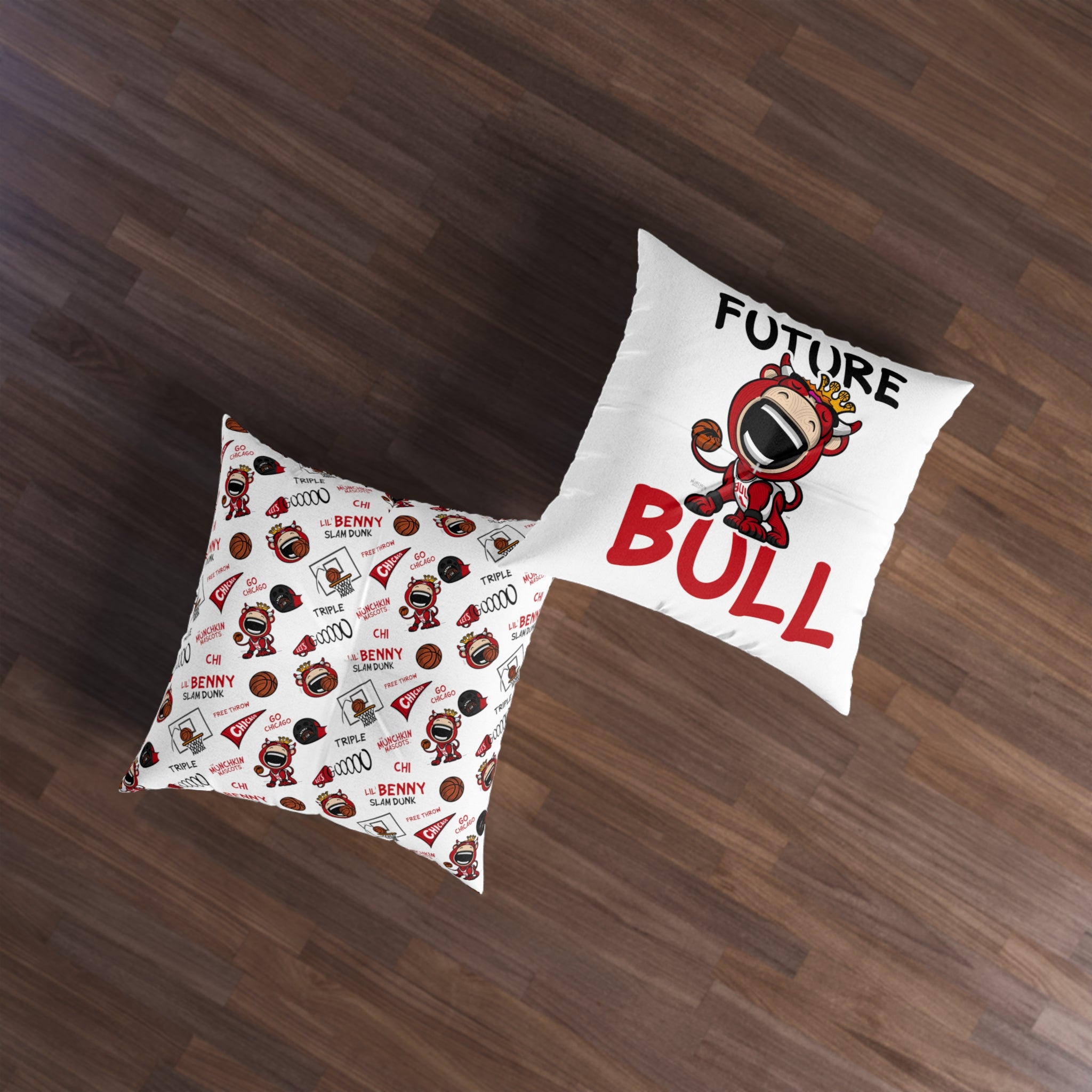 Tufted Floor Pillow, Square - Pattern + Future - Lil' Benny CHI Basketball