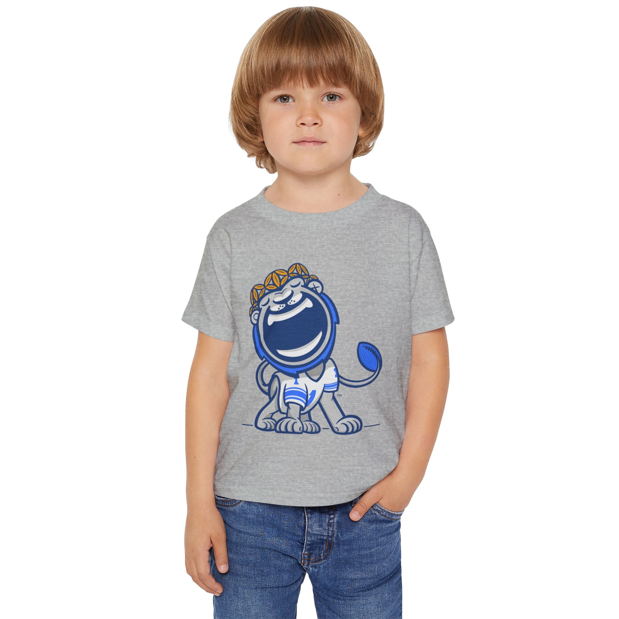 Detroit Football Toddler Tshirt Lil' Miss Roary 'Home/Away Mascot' | Hand-Drawn Art | Gifts for Kids