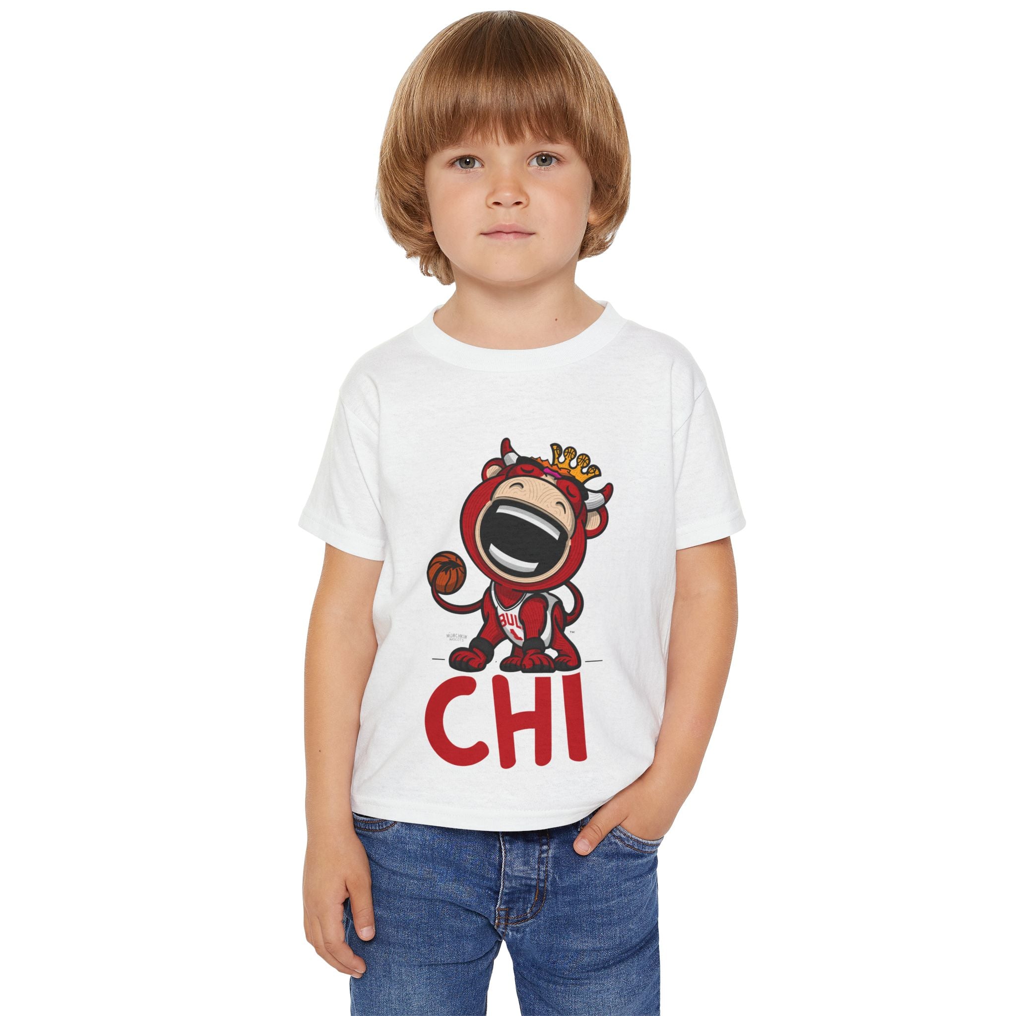 Chicago Basketball Toddler Tshirt Lil' Benny 'CHI' | Hand-Drawn Art | Gifts for Kids
