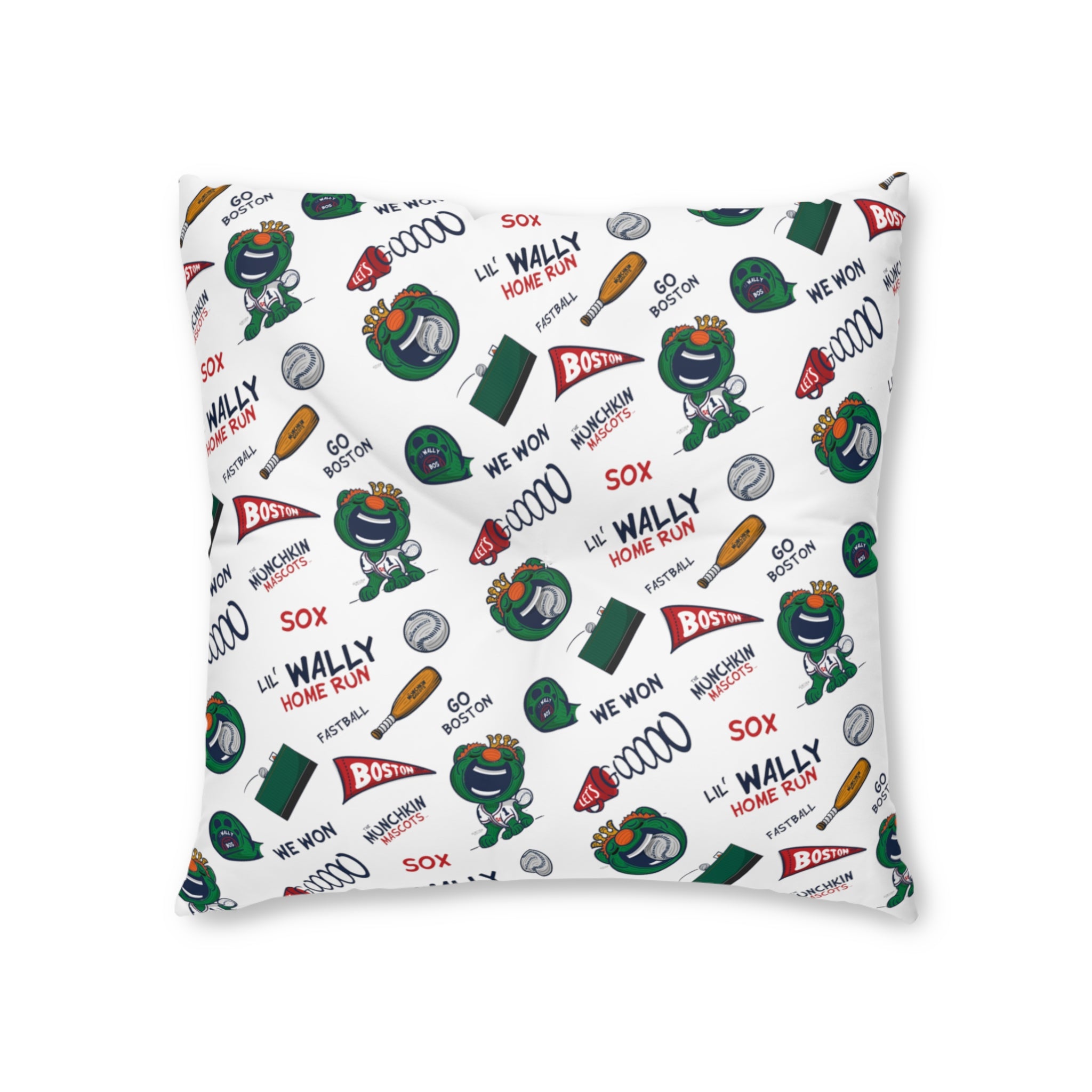 Tufted Floor Pillow, Square - Pattern + Future - Lil' Wally BOS Baseball