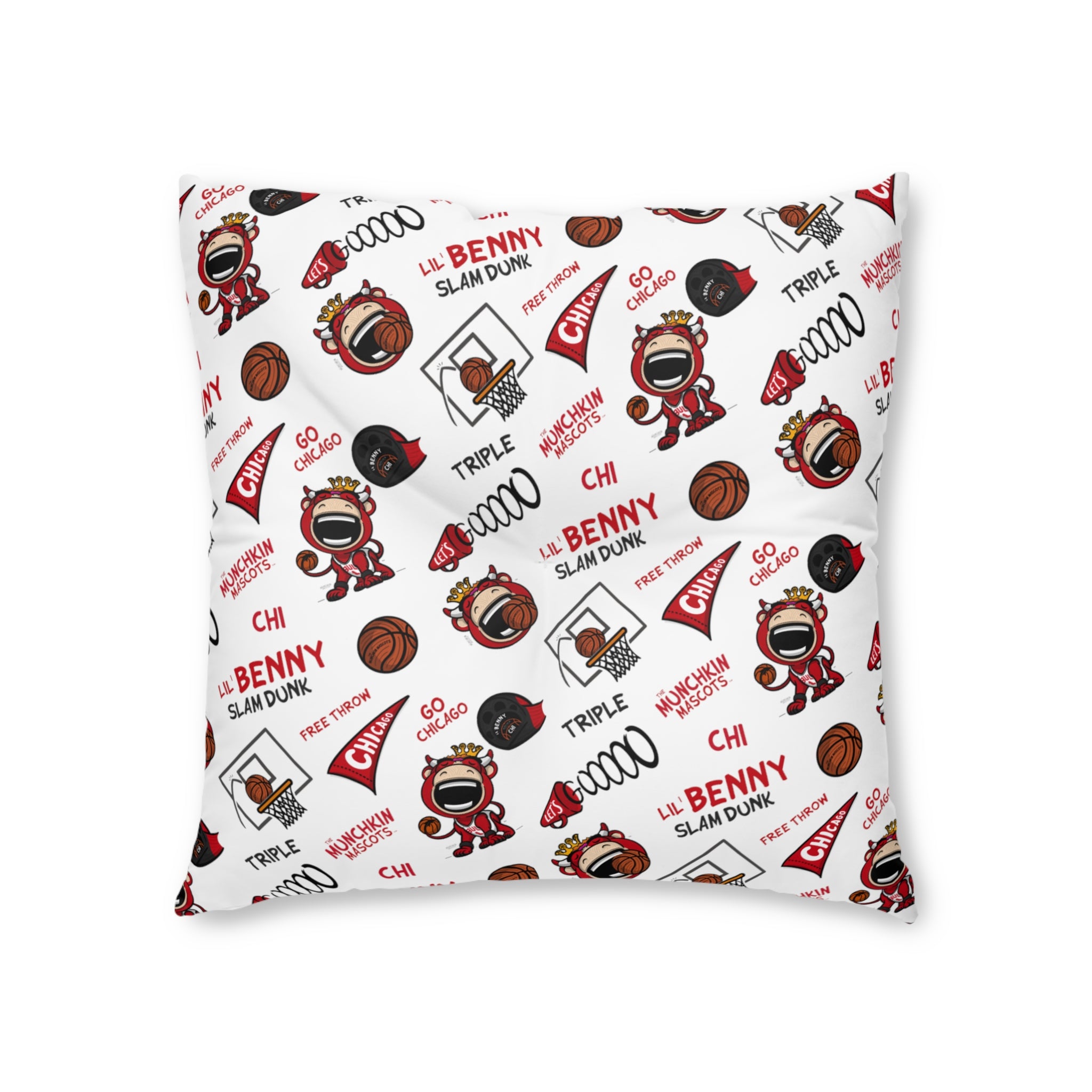 Tufted Floor Pillow, Square - Pattern + Future - Lil' Benny CHI Basketball