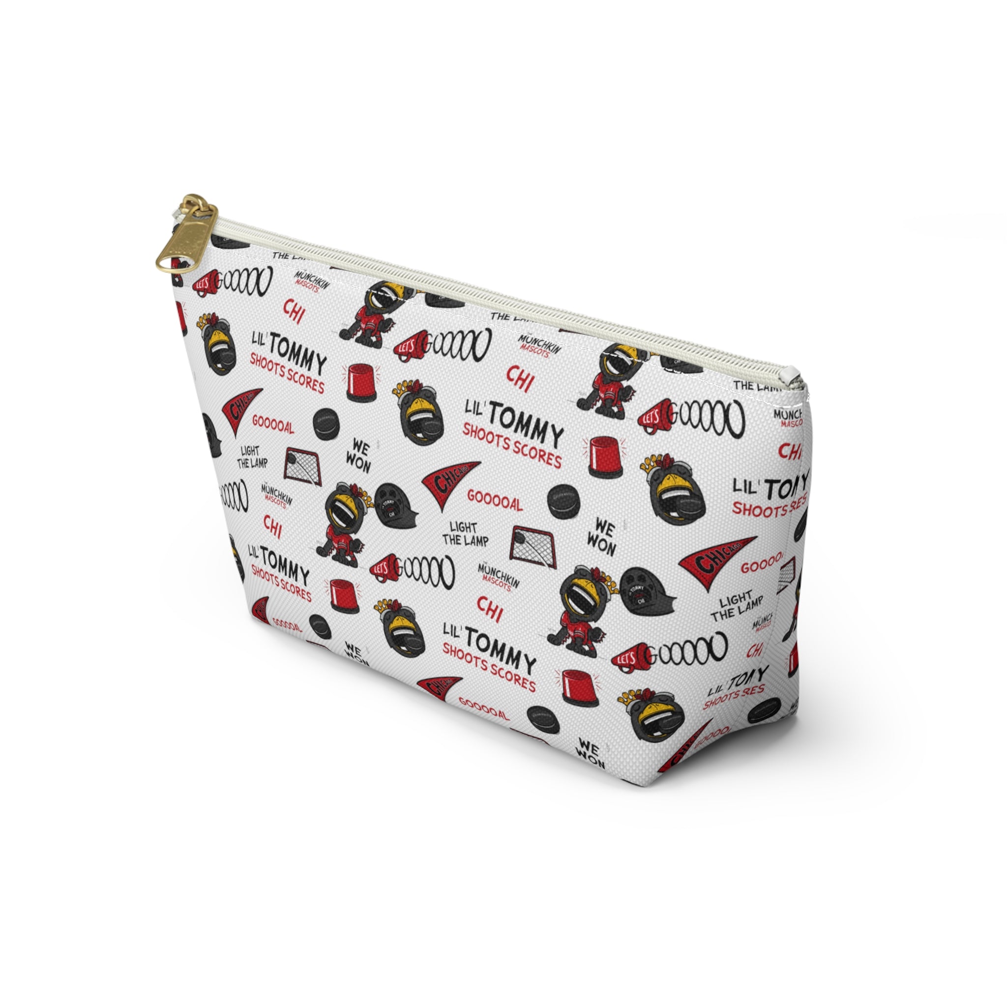 Accessory Pouch w T-bottom - Pattern - Lil' Tommy CHI Hockey