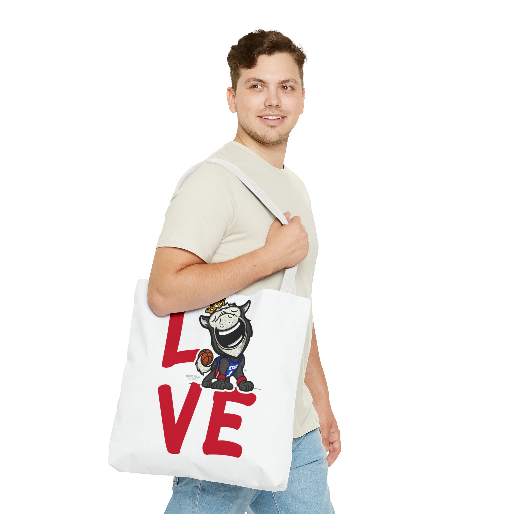 Tote Bag (AOP) - LOVE + Lets Go - Lil' Hooper DET Basketball