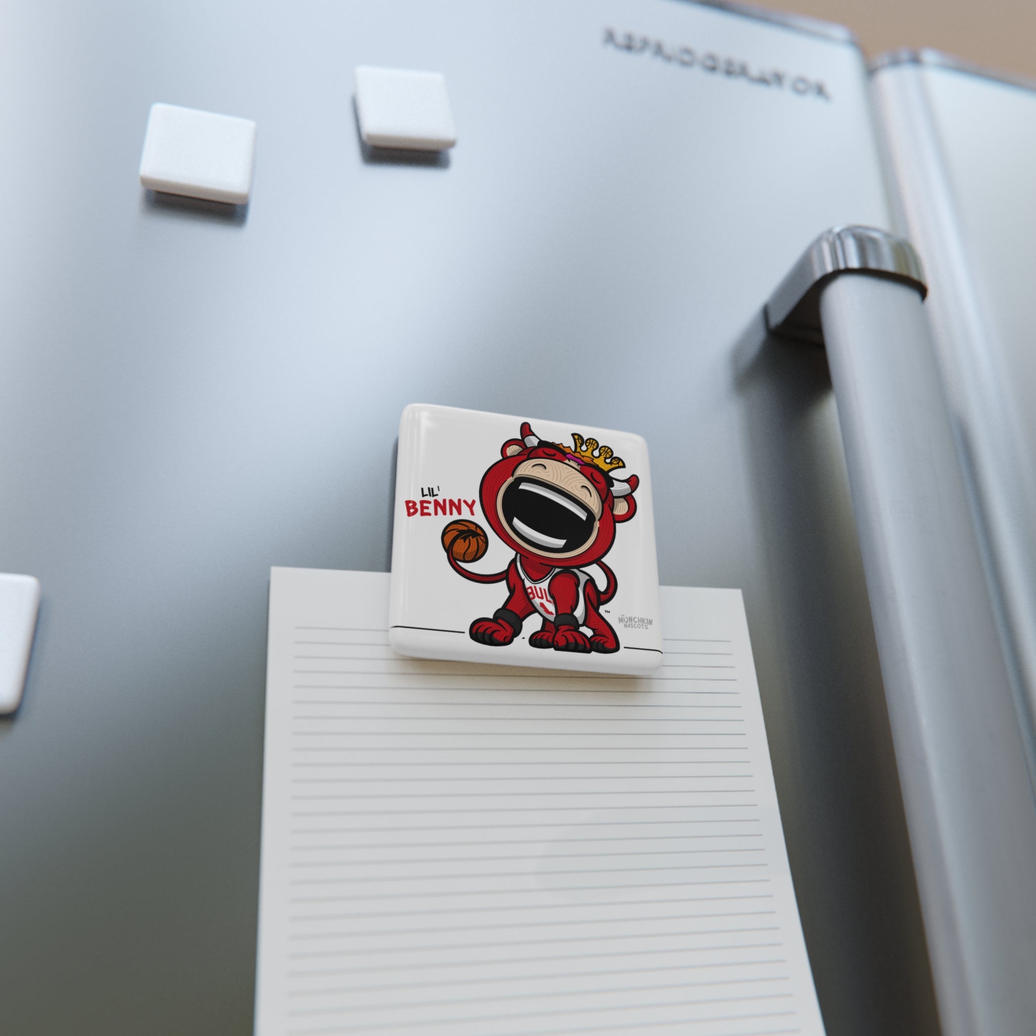 Chicago Basketball Porcelain Magnet Lil' Benny 'Munchkin Mascot' | Hand-Drawn Art | Gifts for Kids
