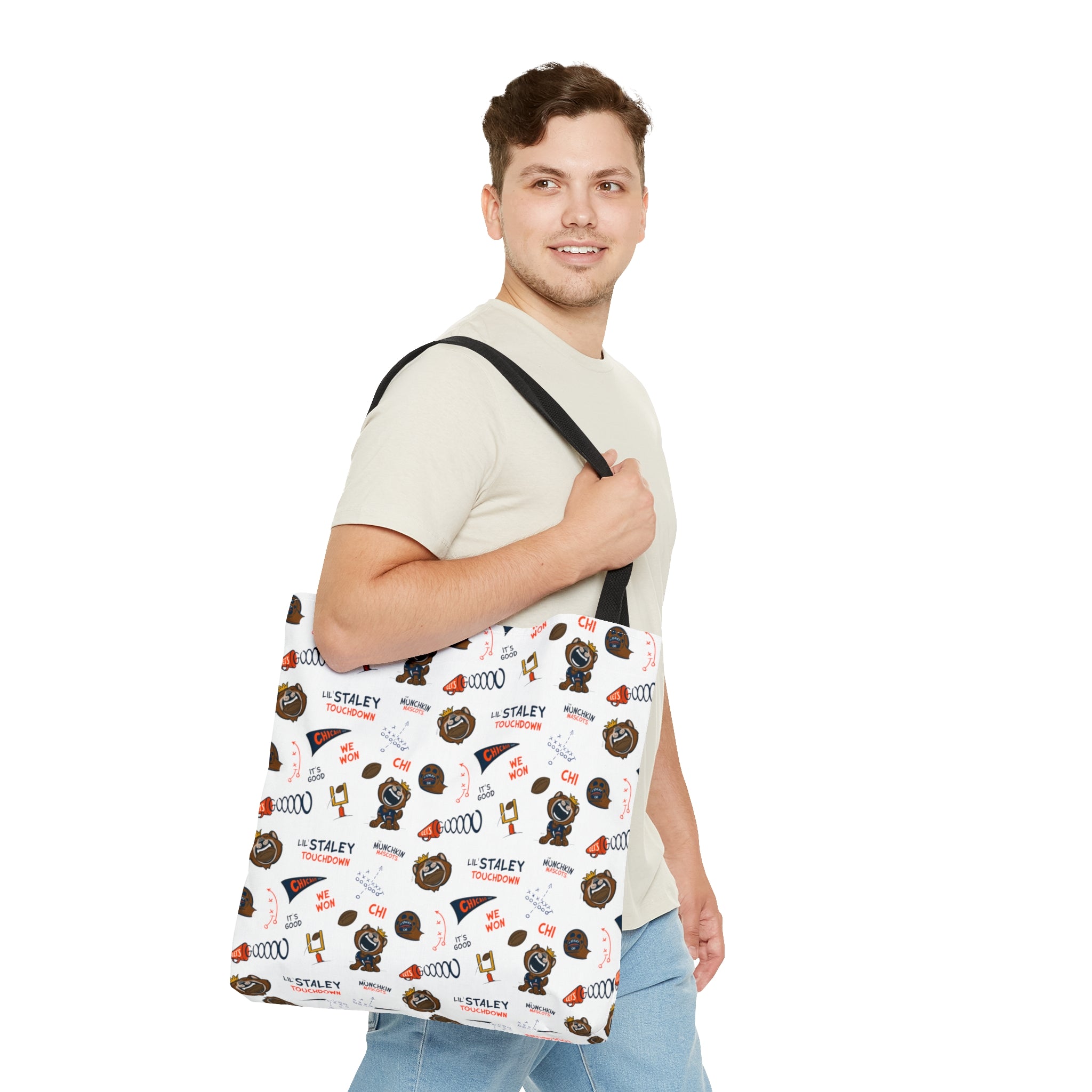 Tote Bag (AOP) - Pattern - Lil' Staley CHI Football