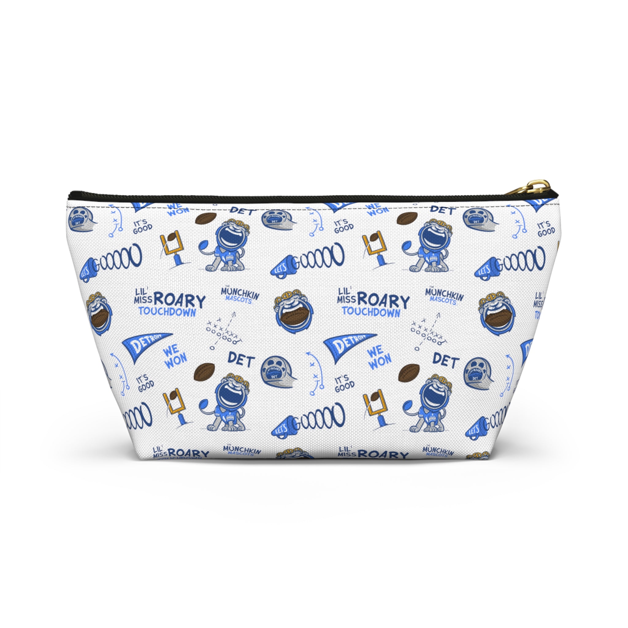 Accessory Pouch w T-bottom - Pattern - Lil' Miss Roary DET Football