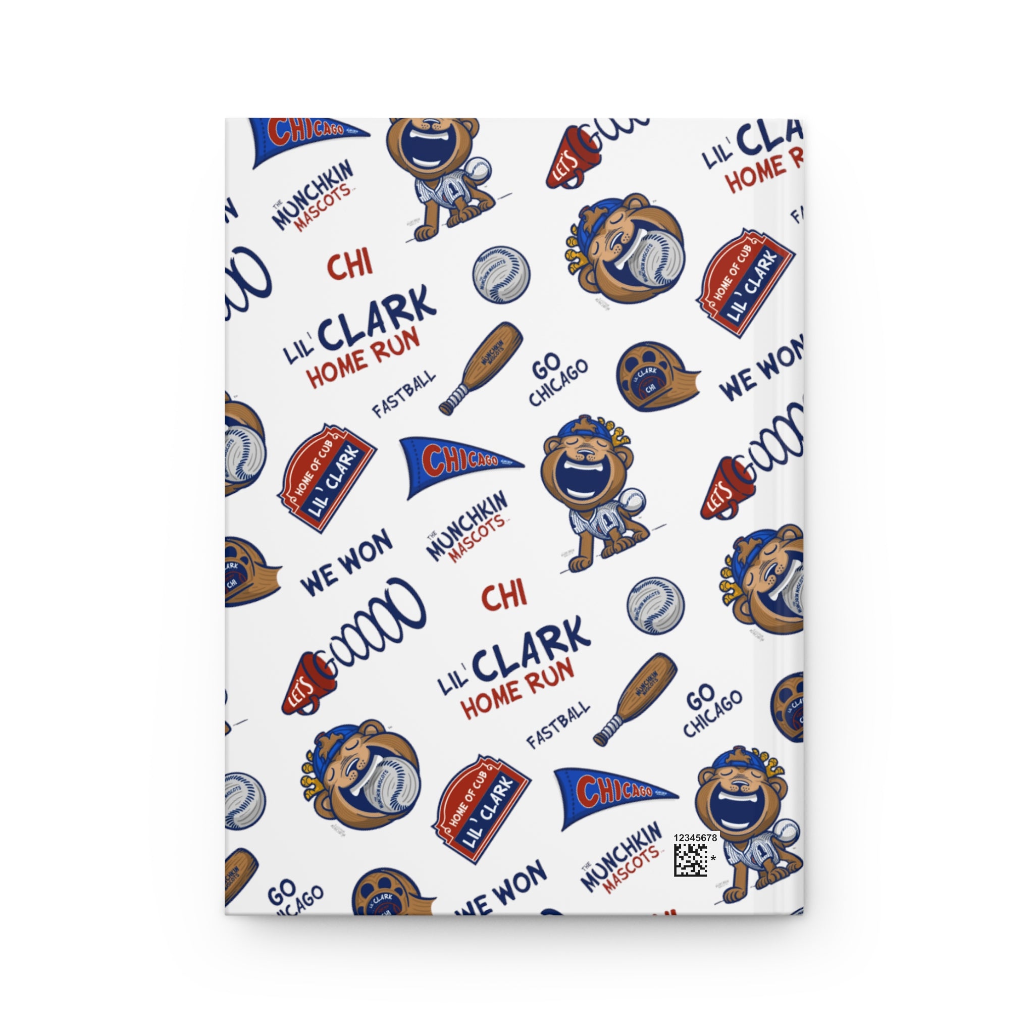 Hardcover Journal Matte - Pattern - Lil' Clark CHI Baseball