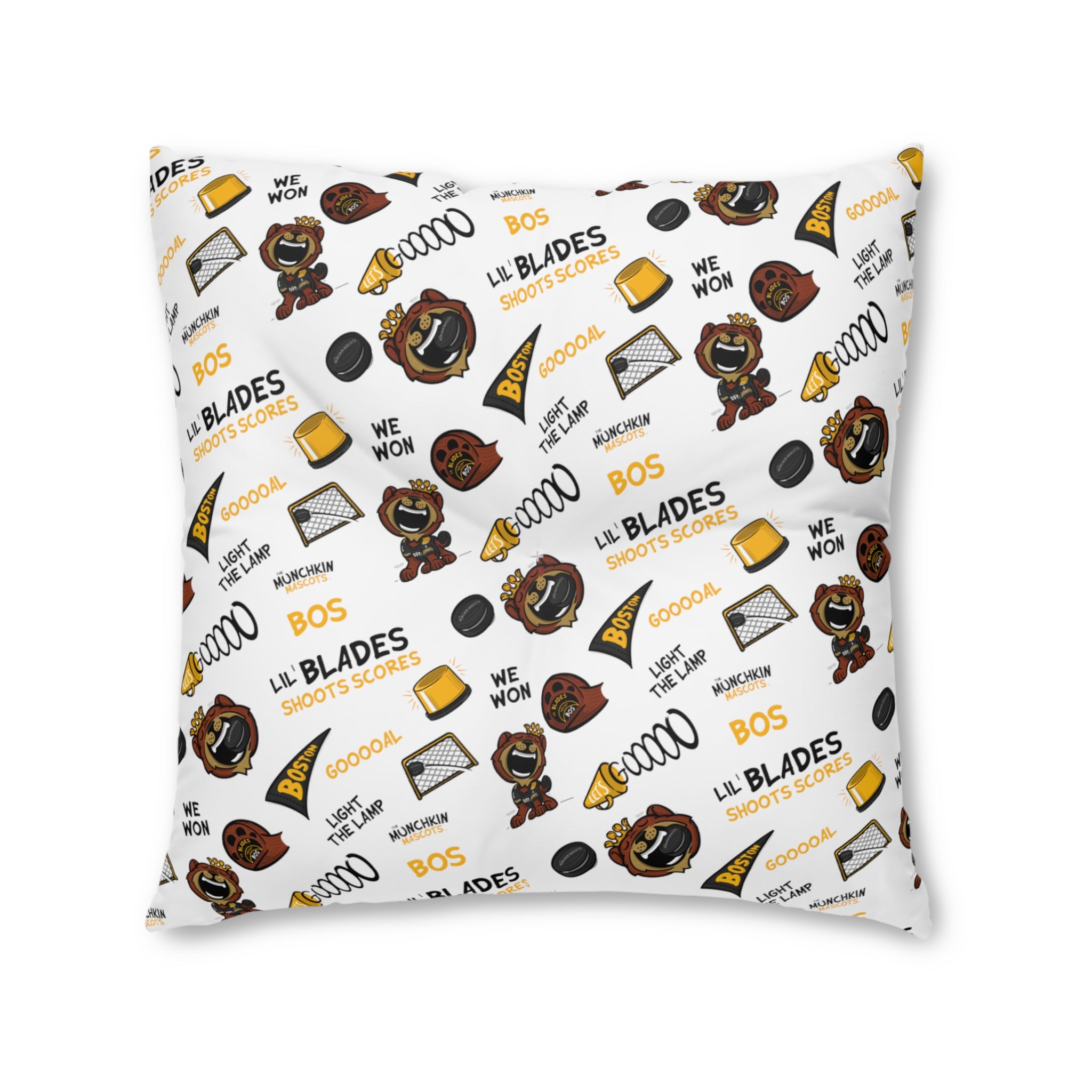 Tufted Floor Pillow, Square - Pattern + Future - Lil' Blades BOS Hockey