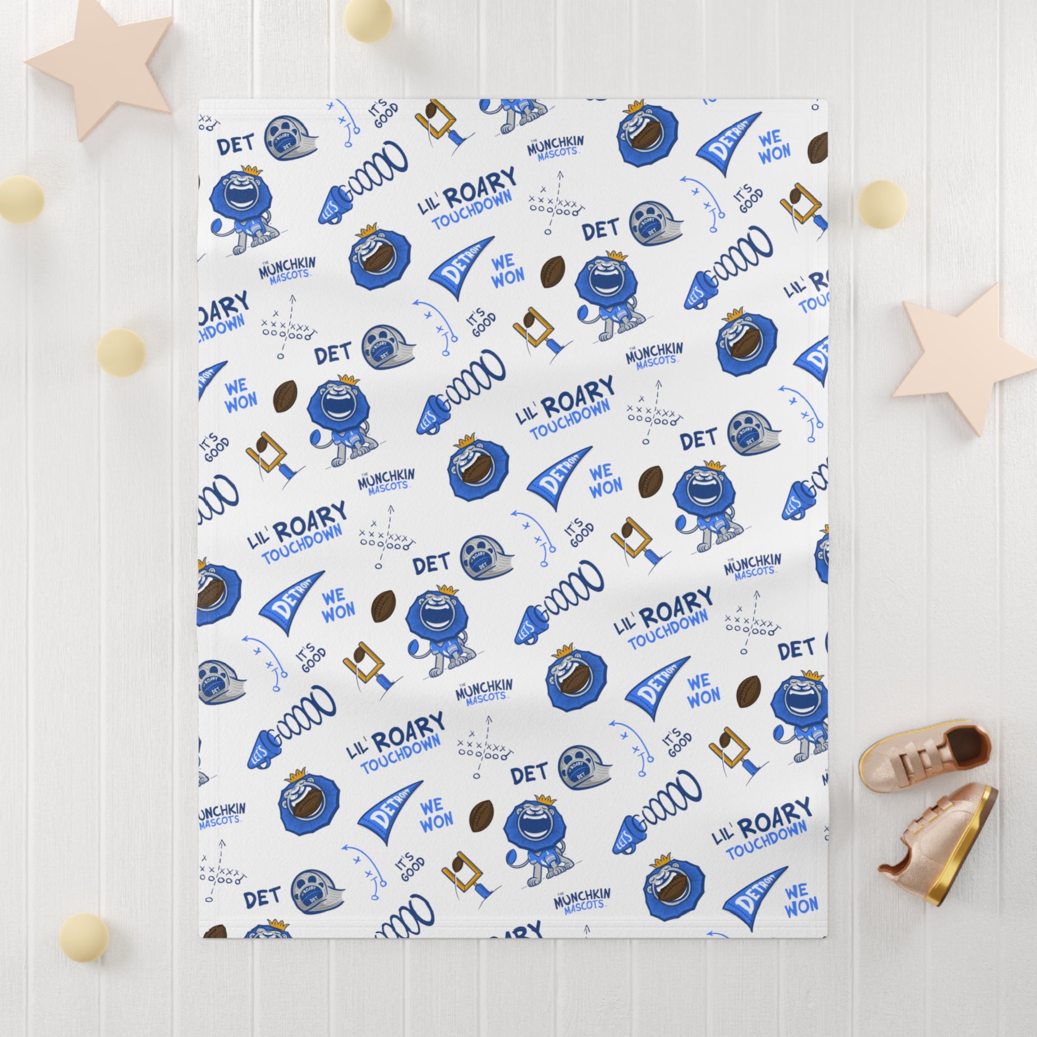 Soft Fleece Baby Blanket - Pattern - Lil' Roary DET Football